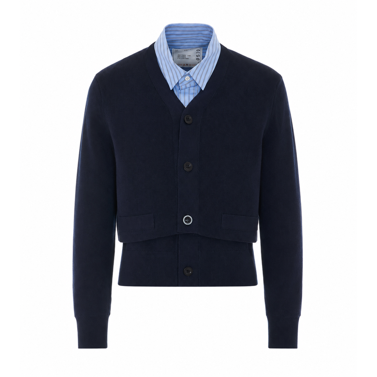 Sacai Women Poplin X Cotton Knit Cardigan SACAI