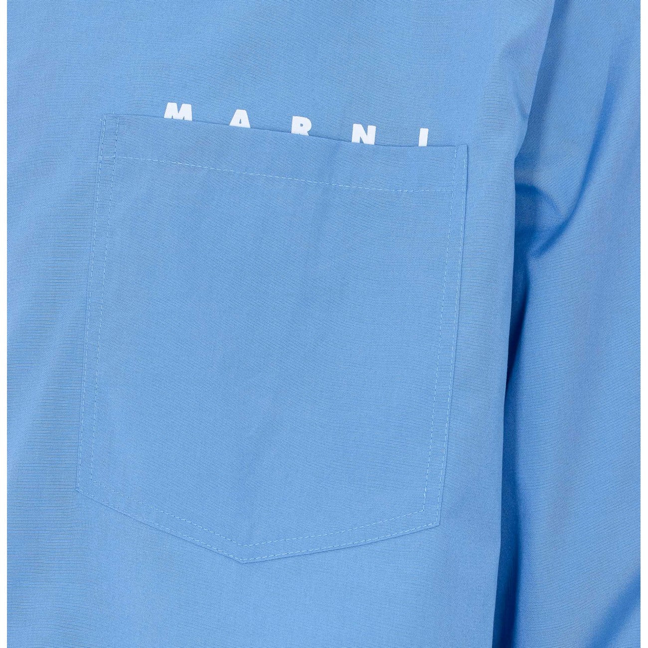 Marni Men Poplin Zip Shirt With Hidden Logo MARNI