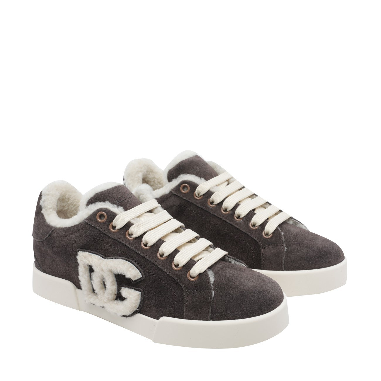 Dolce&Gabbana Women Portofino Light Sneakers In Calfskin And Sheepskin DOLCE & GABBANA
