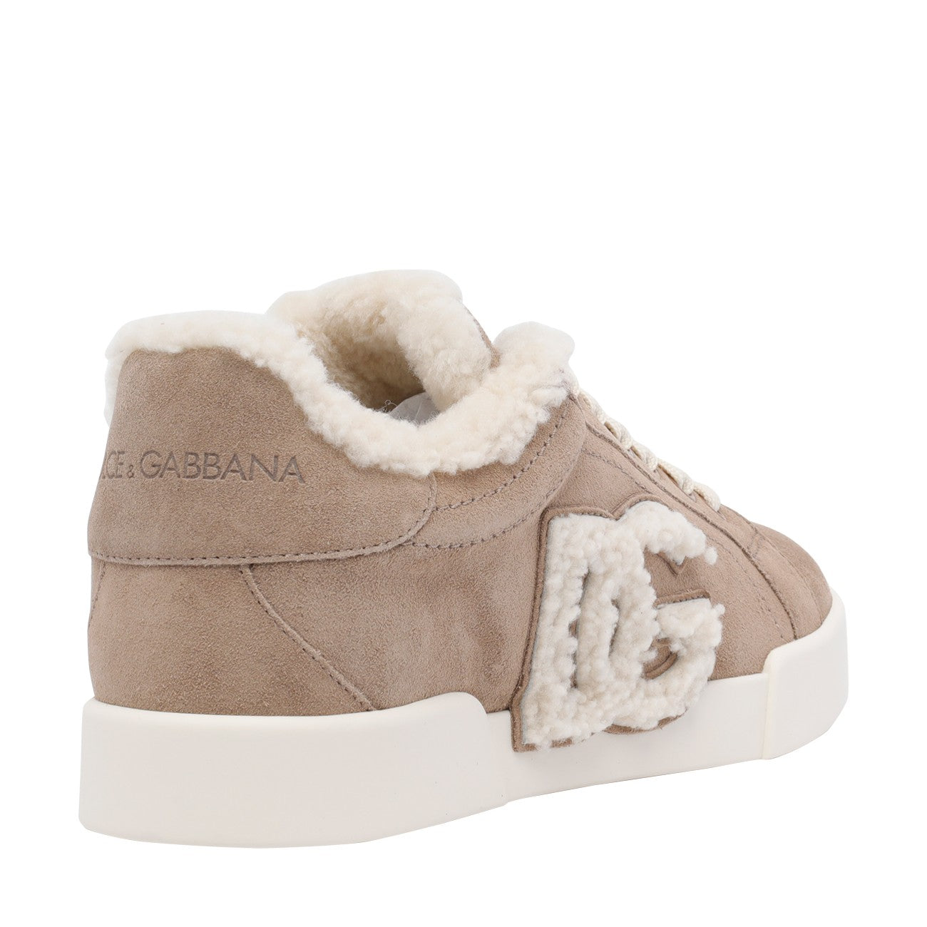 Dolce&Gabbana Women Portofino Light Sneakers In Leather And Sheepskin DOLCE & GABBANA