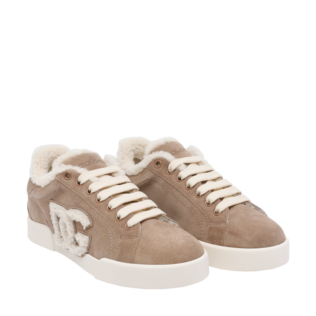 Dolce&Gabbana Women Portofino Light Sneakers In Leather And Sheepskin DOLCE & GABBANA