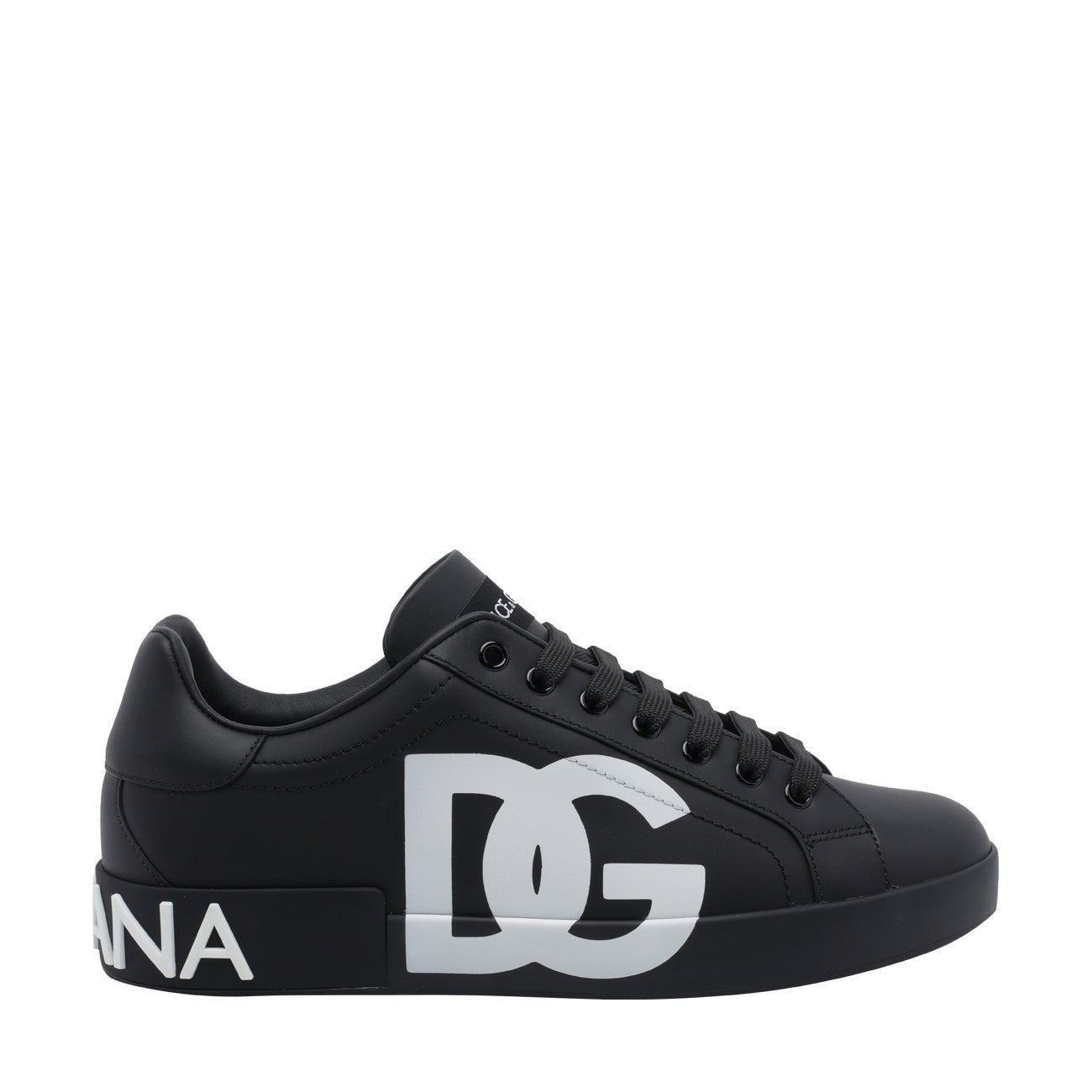 Dolce&Gabbana Men Portofino Sneakers With Dg Logo Print DOLCE & GABBANA