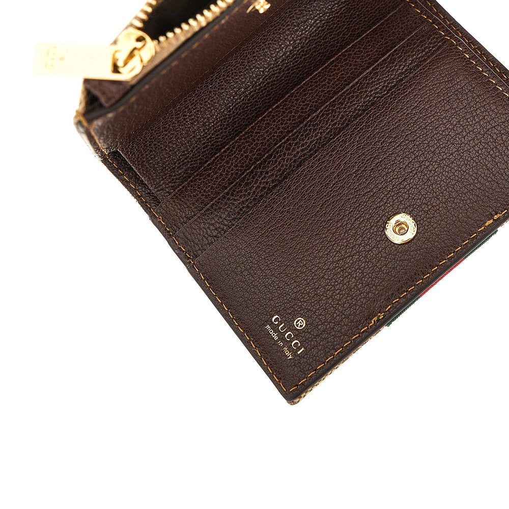 Gucci Women Gg Fabric Wallet With Web Ribbon GUCCI