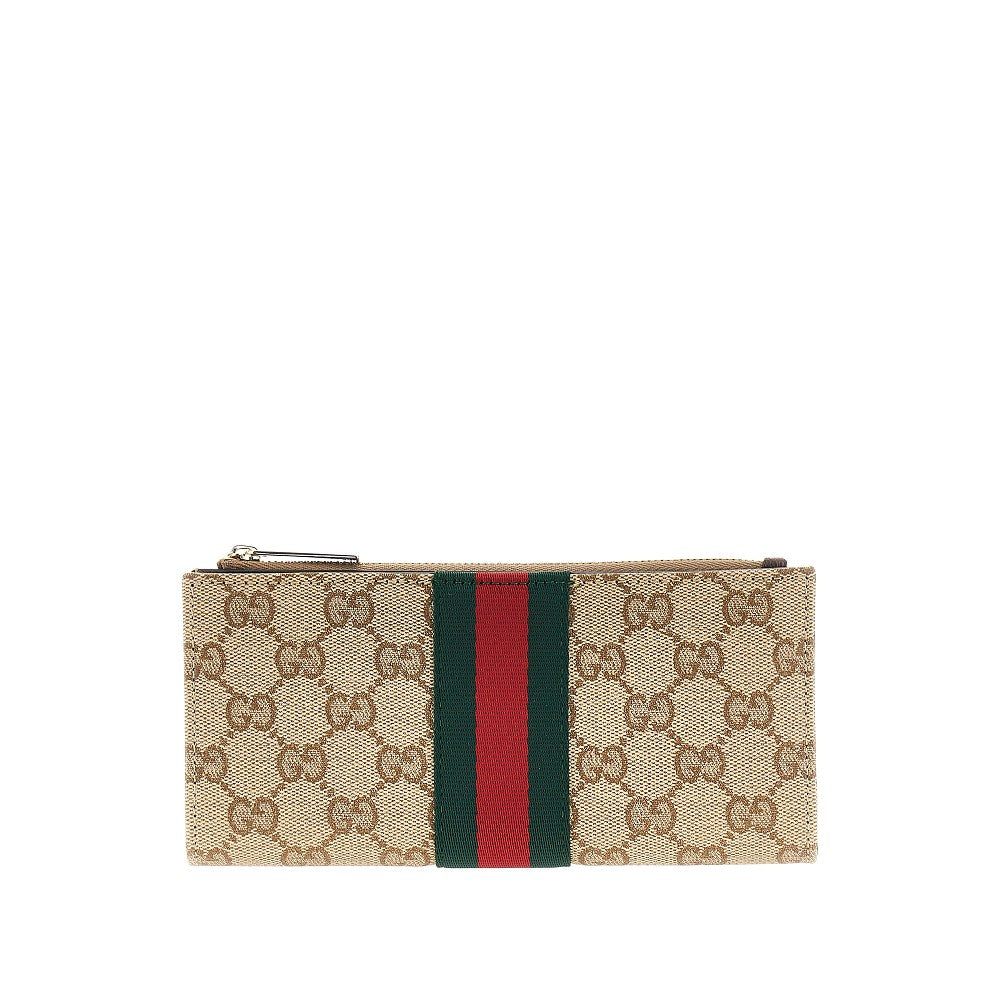 Gucci Women Gg Supreme Wallet With Web Ribbon GUCCI