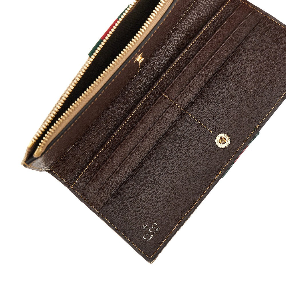 Gucci Women Gg Supreme Wallet With Web Ribbon GUCCI