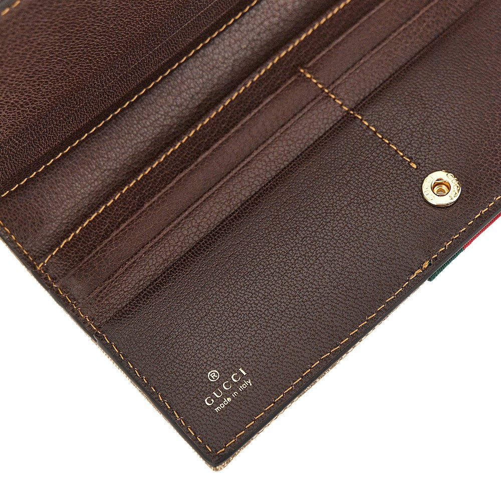 Gucci Women Gg Supreme Wallet With Web Ribbon GUCCI