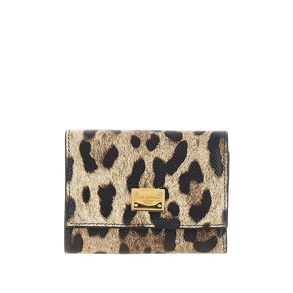 Dolce&Gabbana Women Leopard-Print Leather French Flap Wallet DOLCE & GABBANA