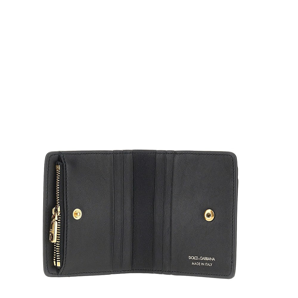 Dolce&Gabbana Women Leather Bi-Fold Cardholder With Logo DOLCE & GABBANA