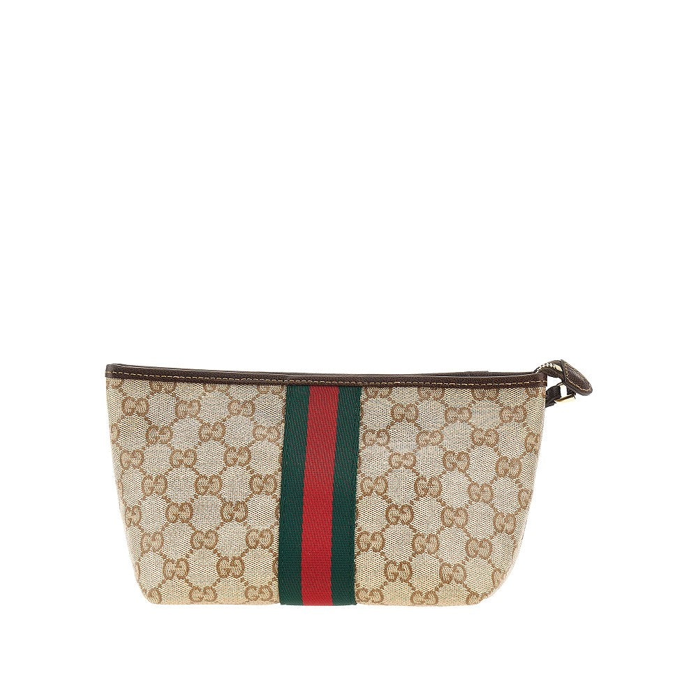 Gucci Women Gg Fabric Small Pouch With Web Ribbon GUCCI