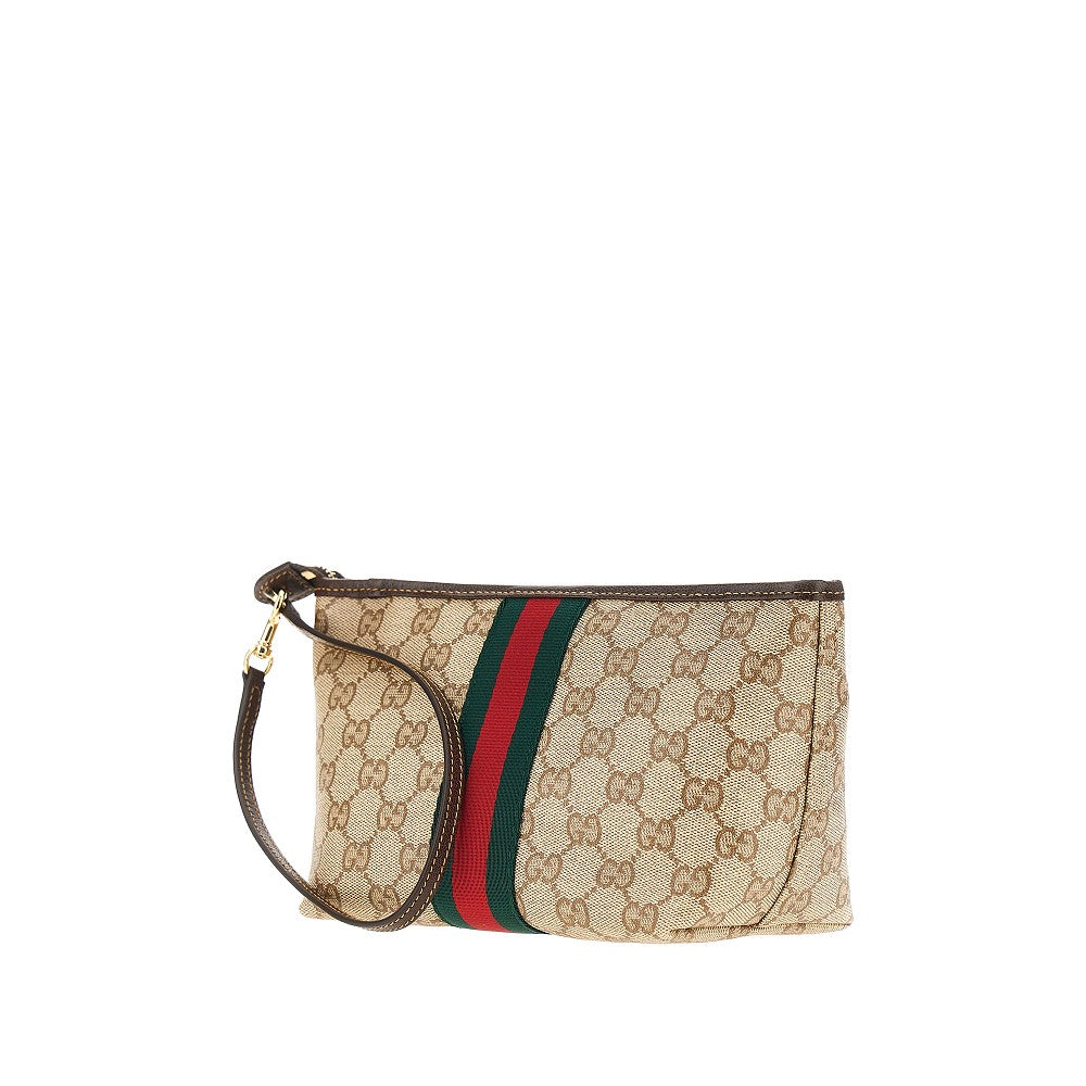 Gucci Women Gg Fabric Small Pouch With Web Ribbon GUCCI