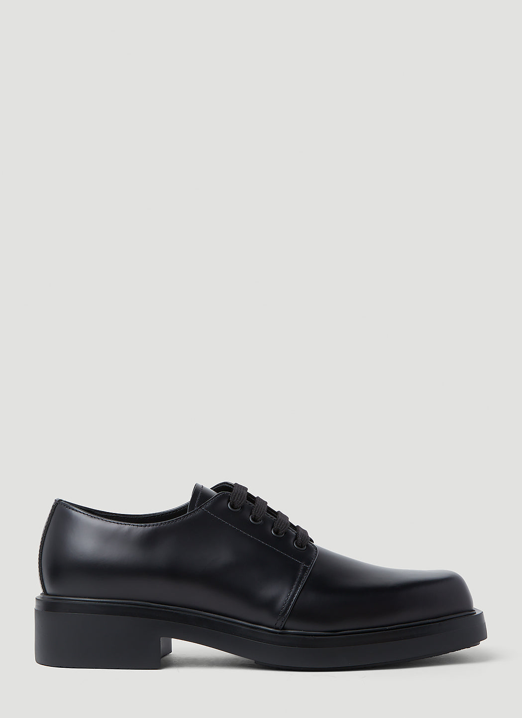 Prada Men Brushed Leather Derby Shoes