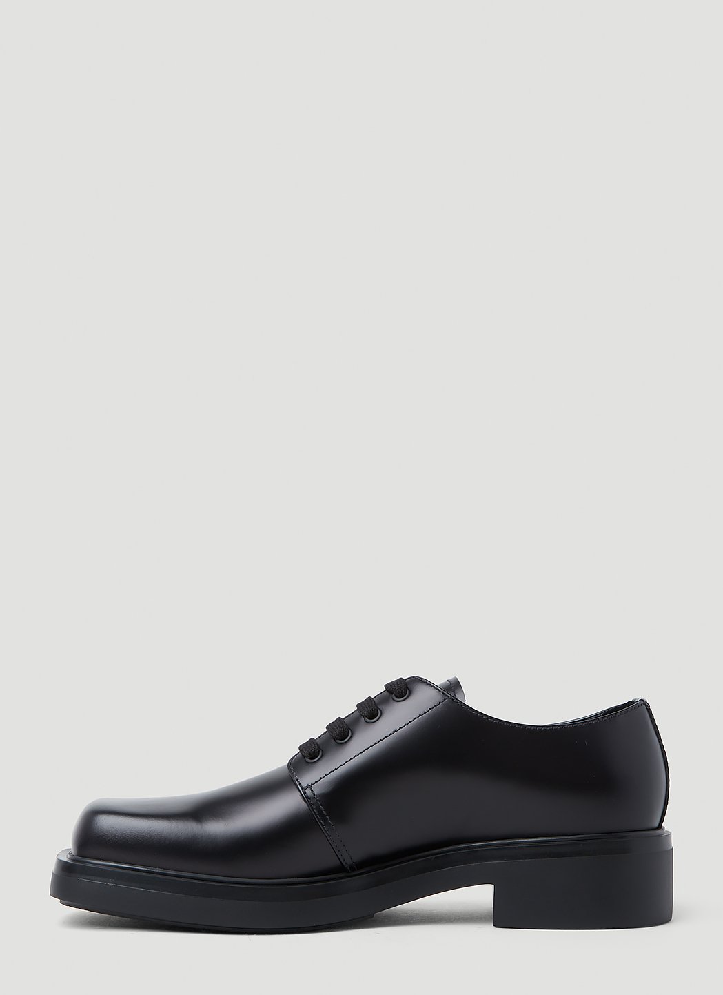 Prada Men Brushed Leather Derby Shoes
