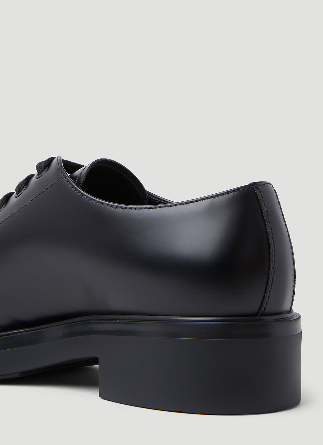 Prada Men Brushed Leather Derby Shoes