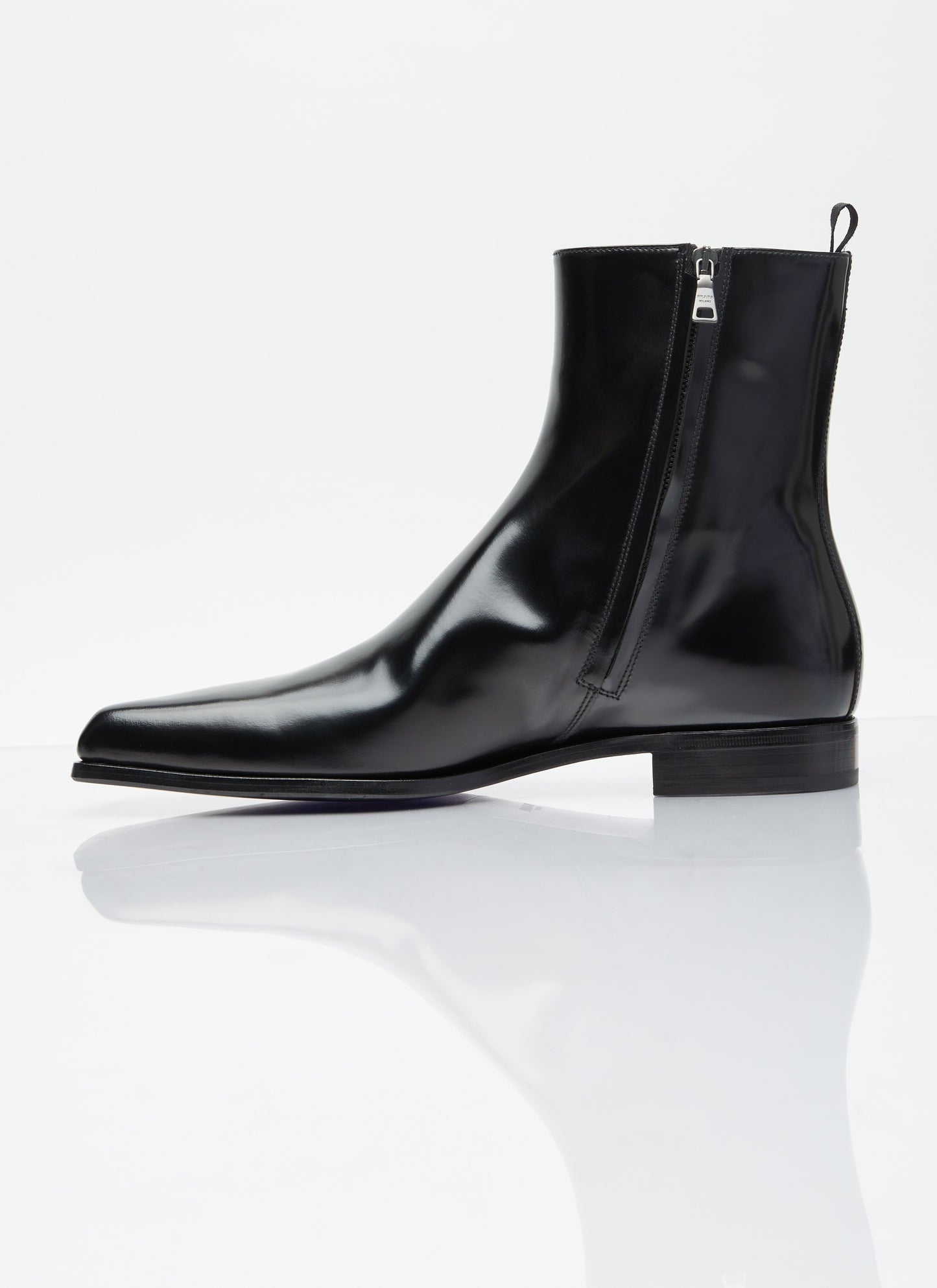 Prada Men Brushed Leather Boots PRADA