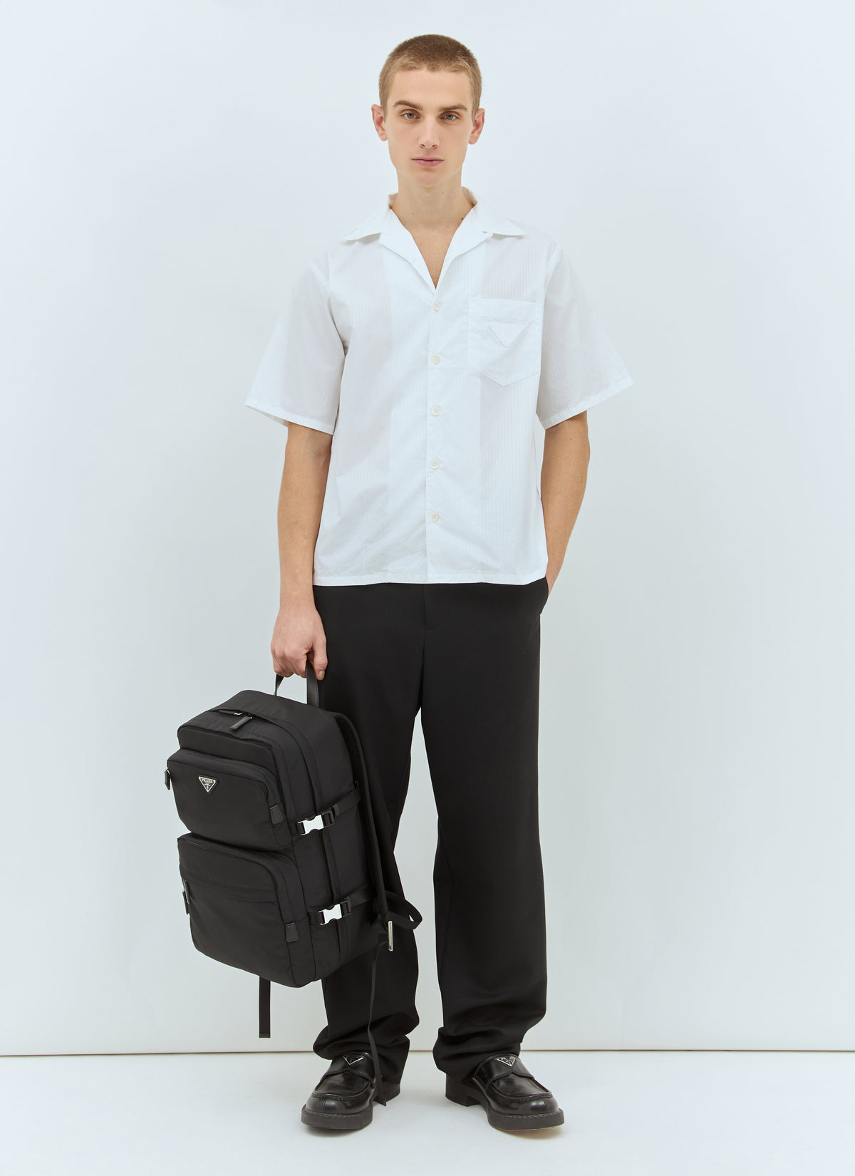 Prada Men Re-Nylon And Saffiano Leather Backpack PRADA