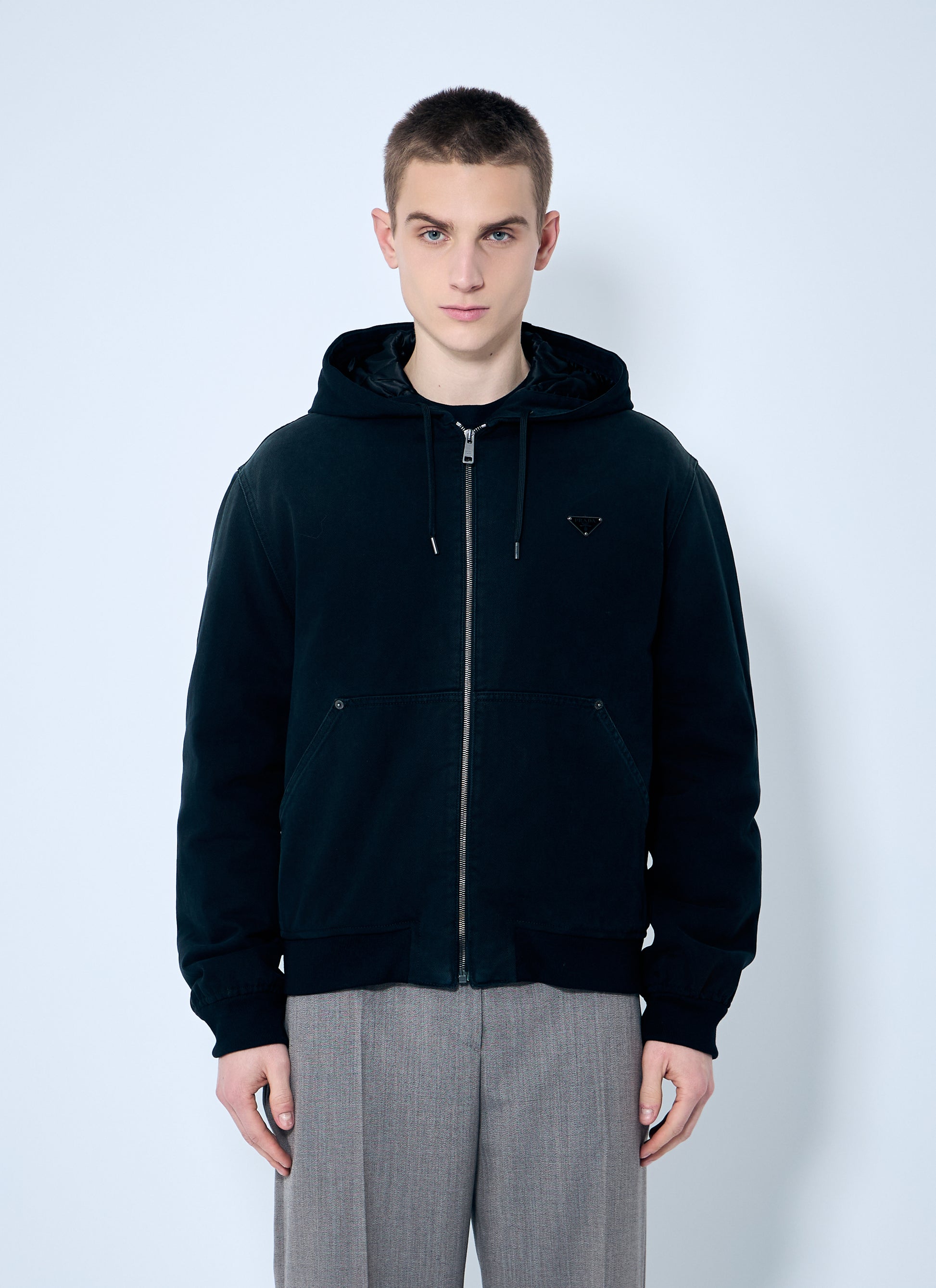 Prada Men Denim Hooded Jacket PRADA