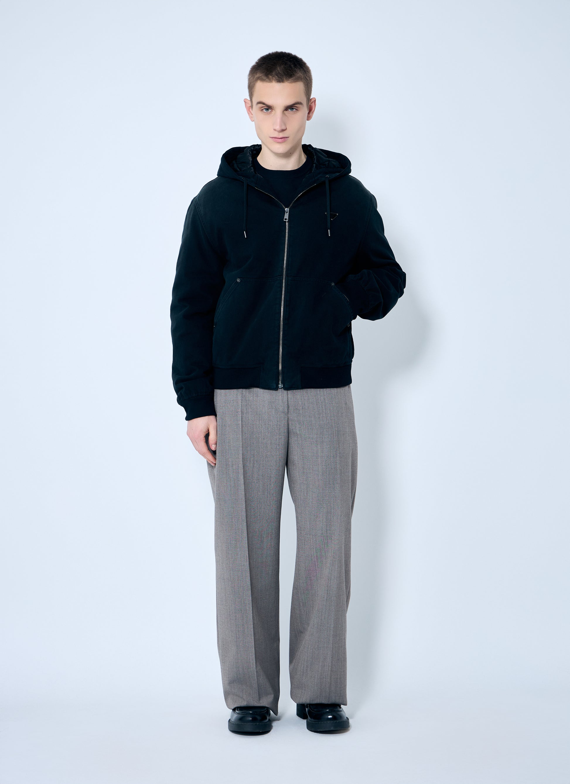 Prada Men Denim Hooded Jacket PRADA