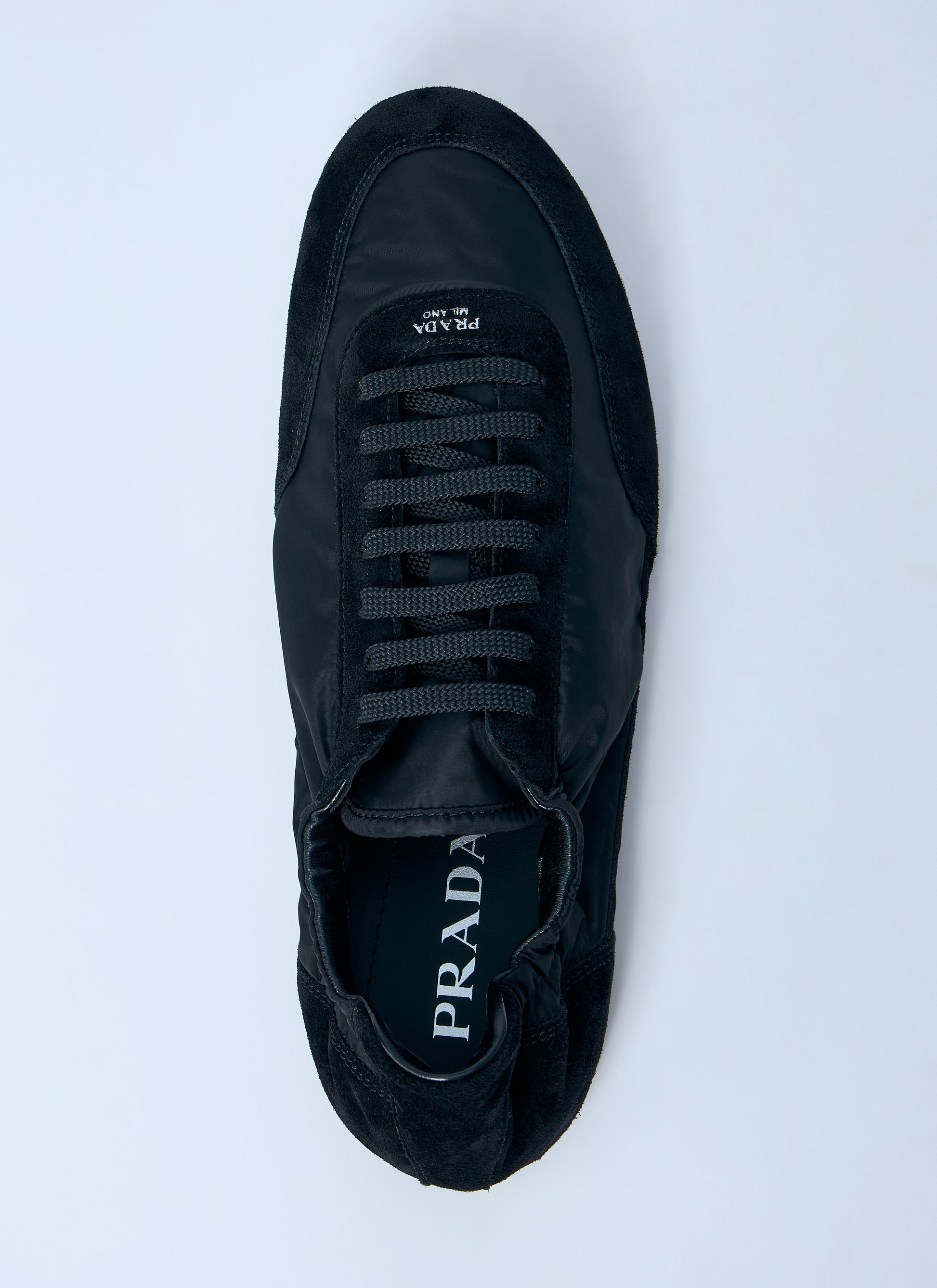 Prada Men Collapse Re-Nylon And Suede Sneakers PRADA