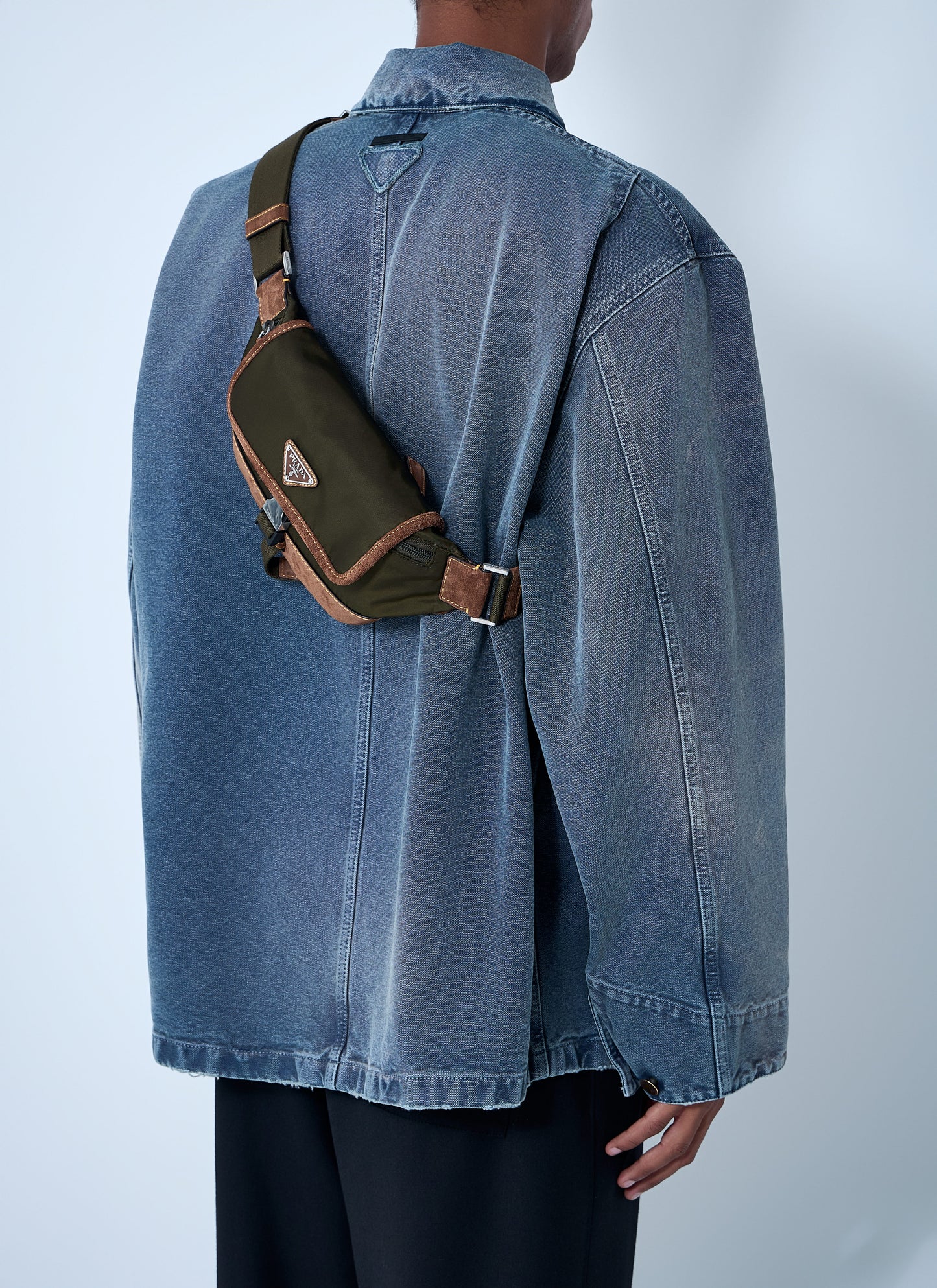 Prada Men Re-Nylon And Suede Belt Bag PRADA