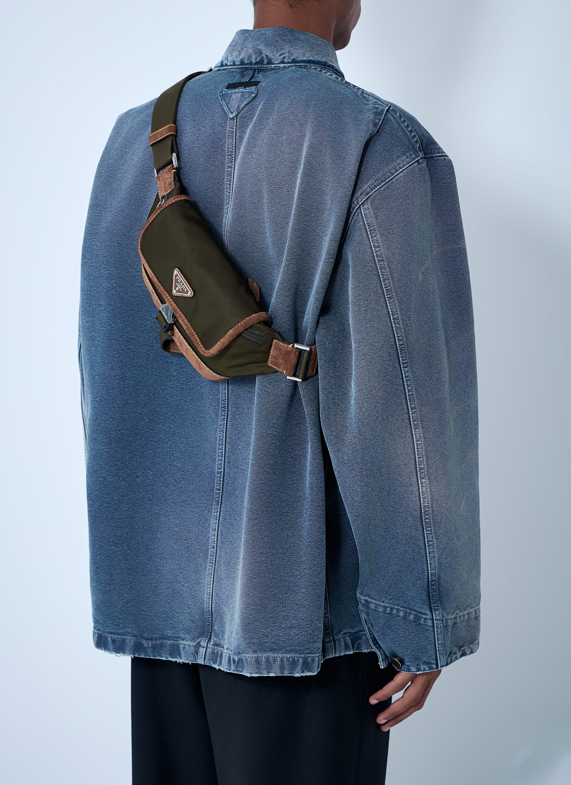 Prada Men Re-Nylon And Suede Belt Bag PRADA