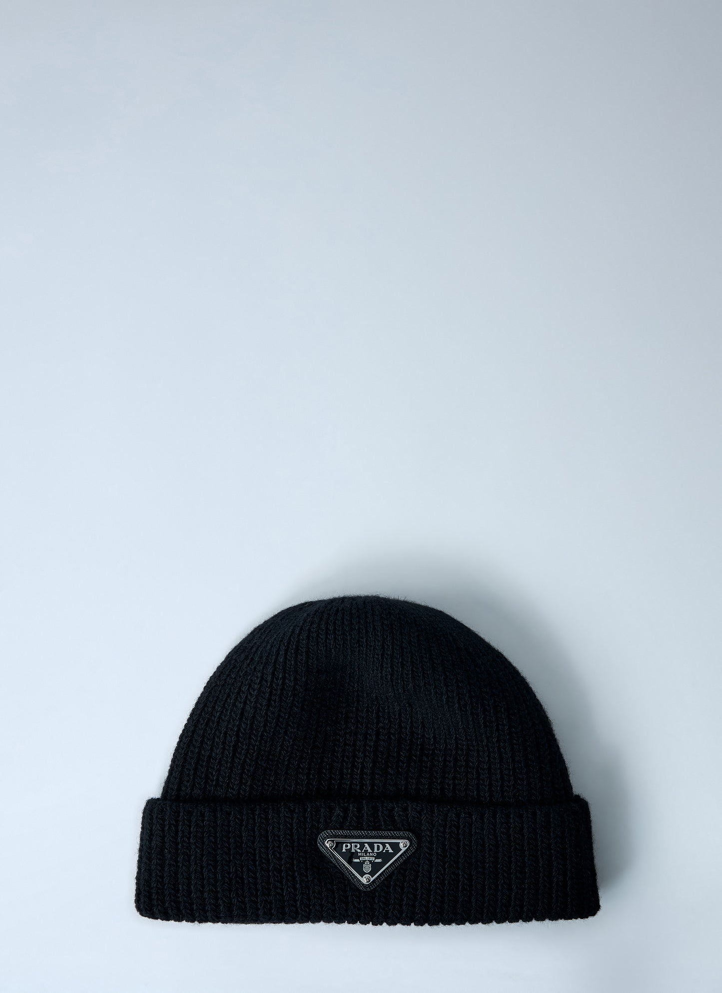 Prada Men Logo Motif Beanie Hat PRADA