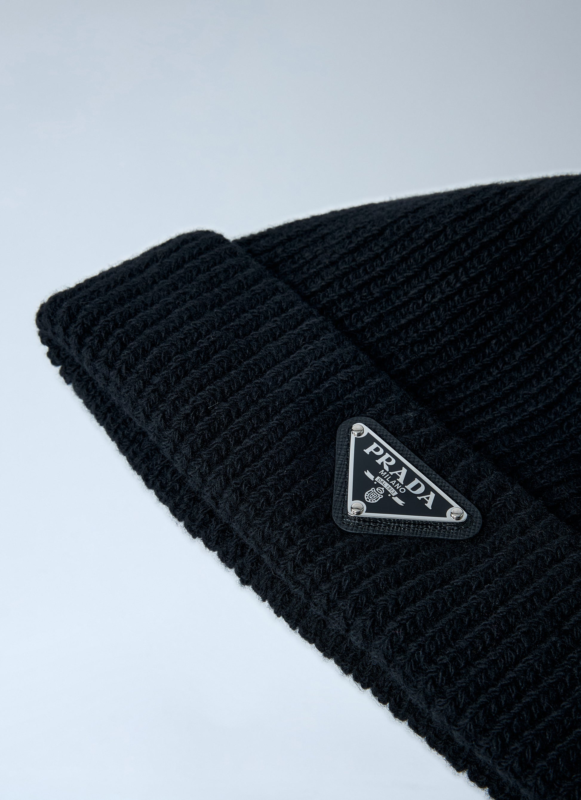 Prada Men Logo Motif Beanie Hat PRADA