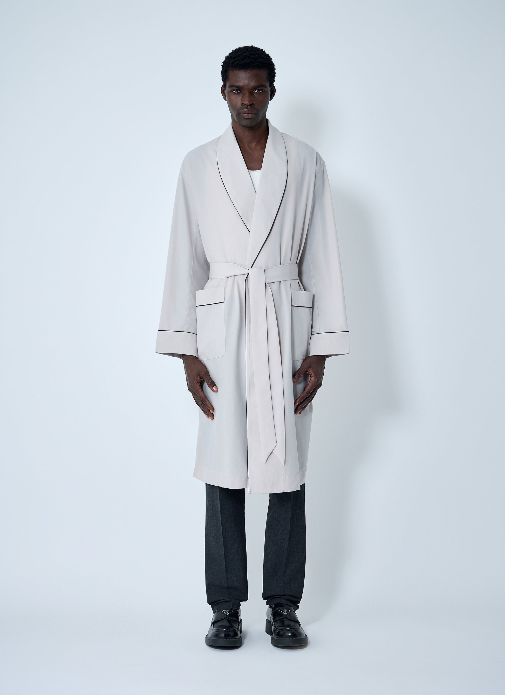 Prada Men Limestone Robe Coat PRADA