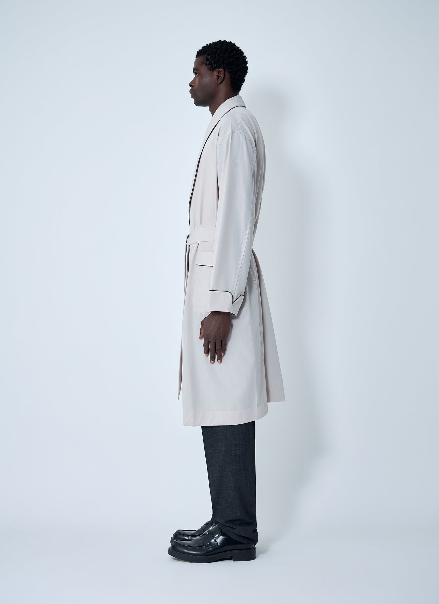 Prada Men Limestone Robe Coat PRADA