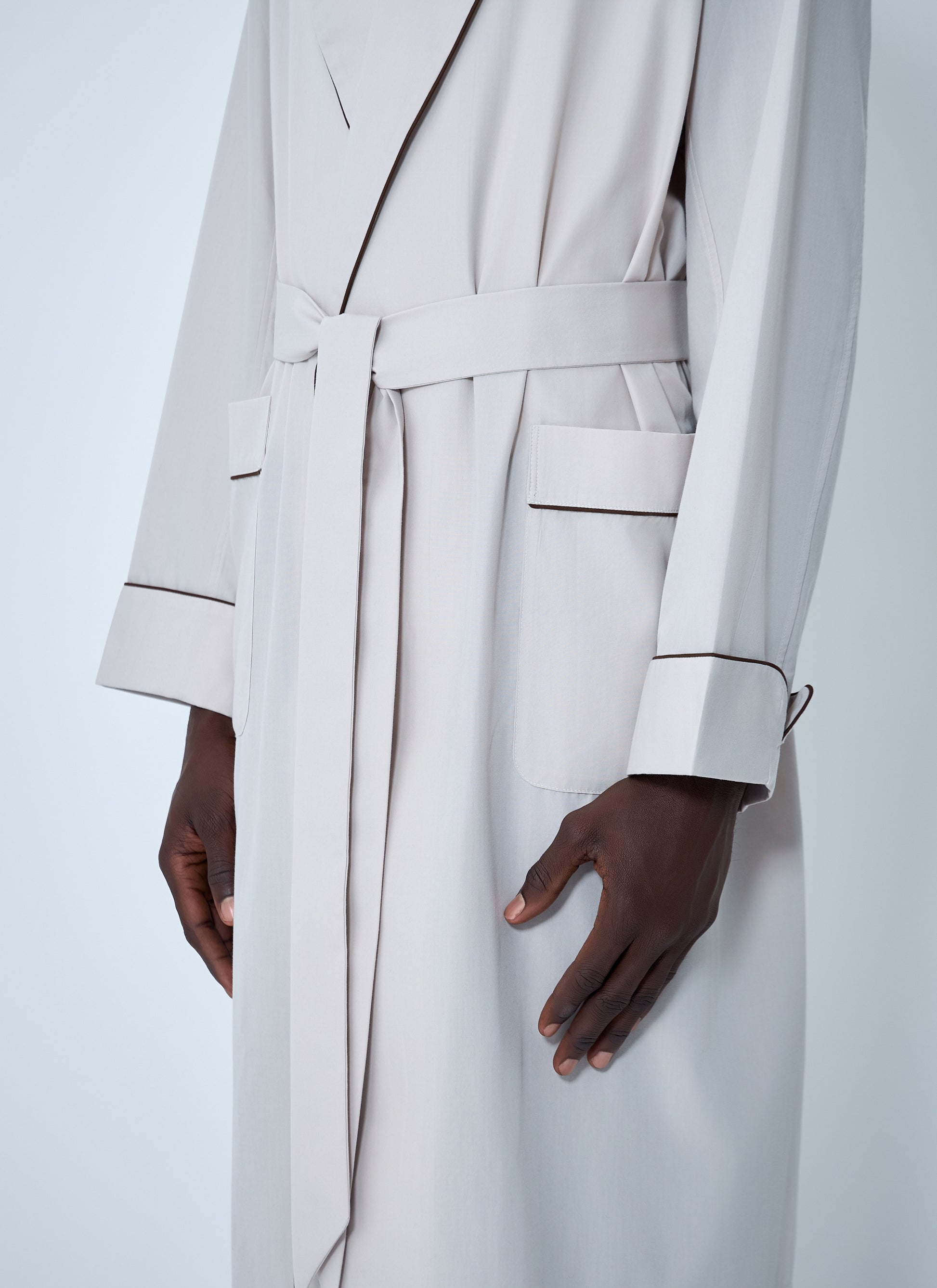 Prada Men Limestone Robe Coat PRADA