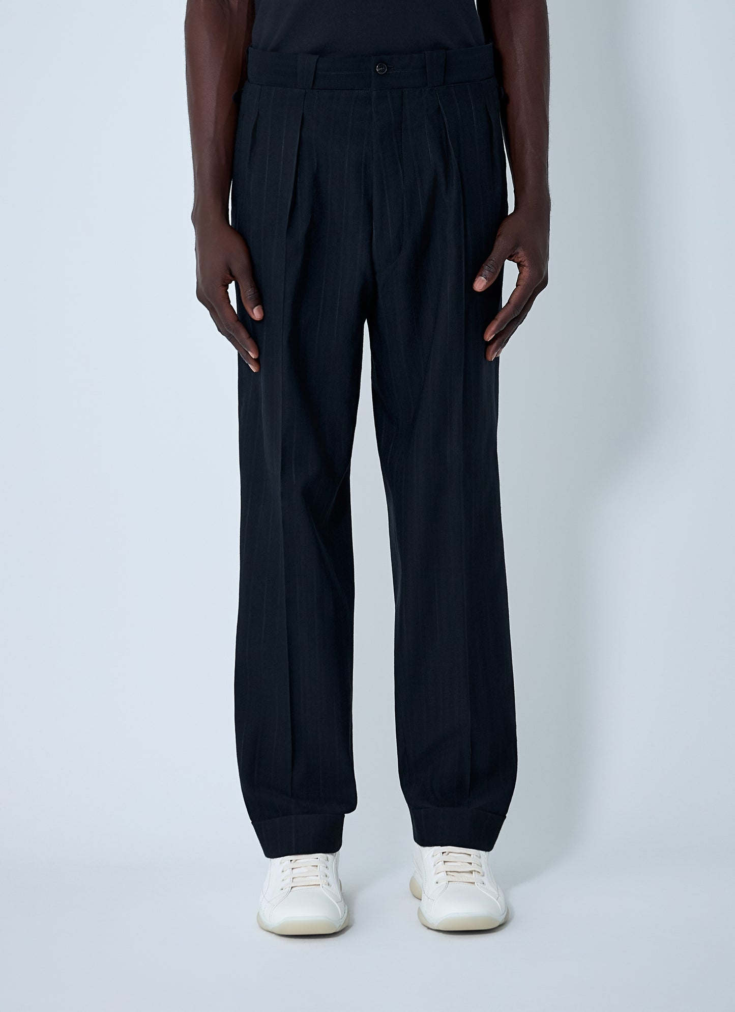 Prada Men Wool-Blend Pinstripe Pants PRADA
