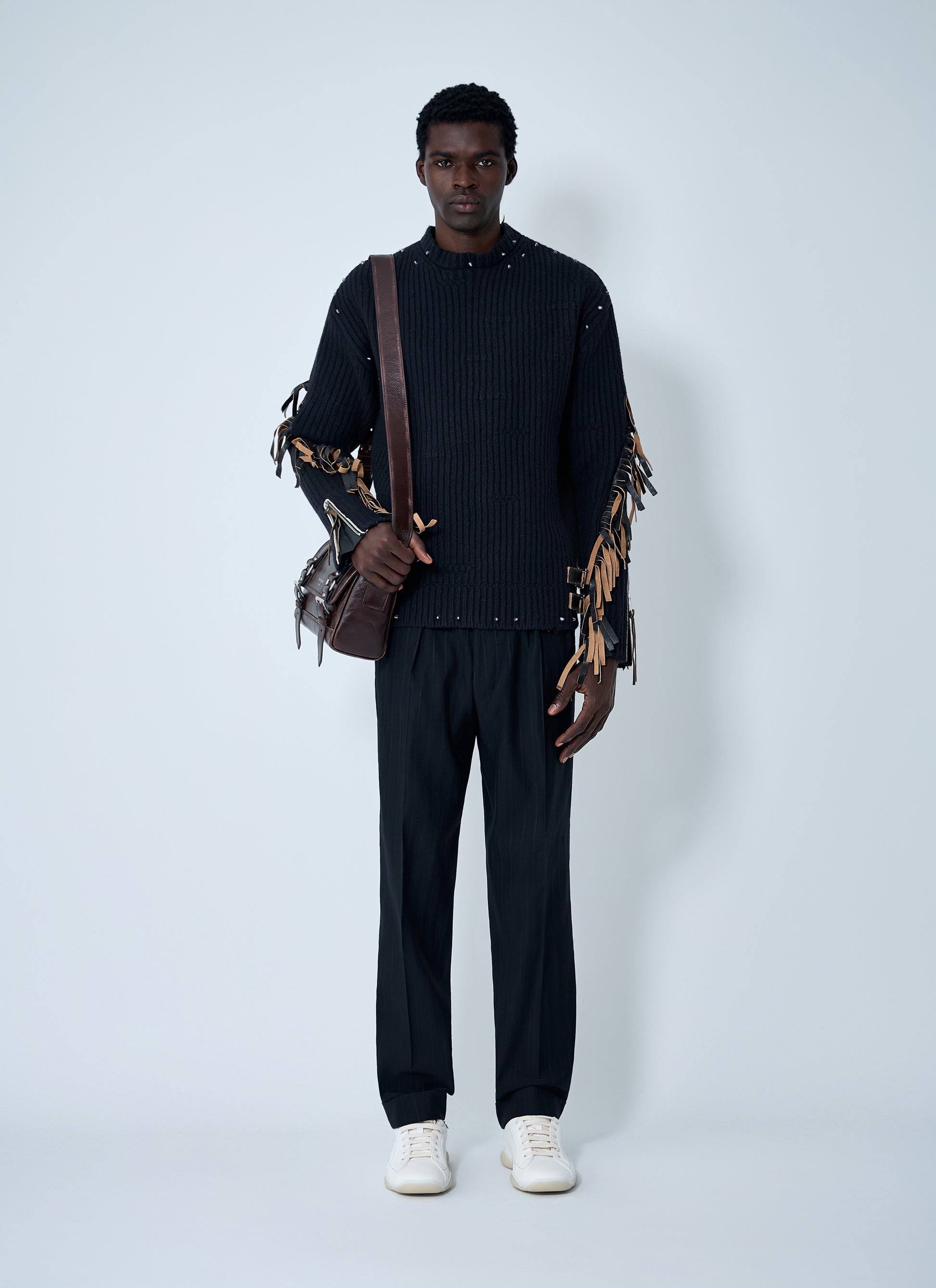 Prada Men Wool-Blend Pinstripe Pants PRADA