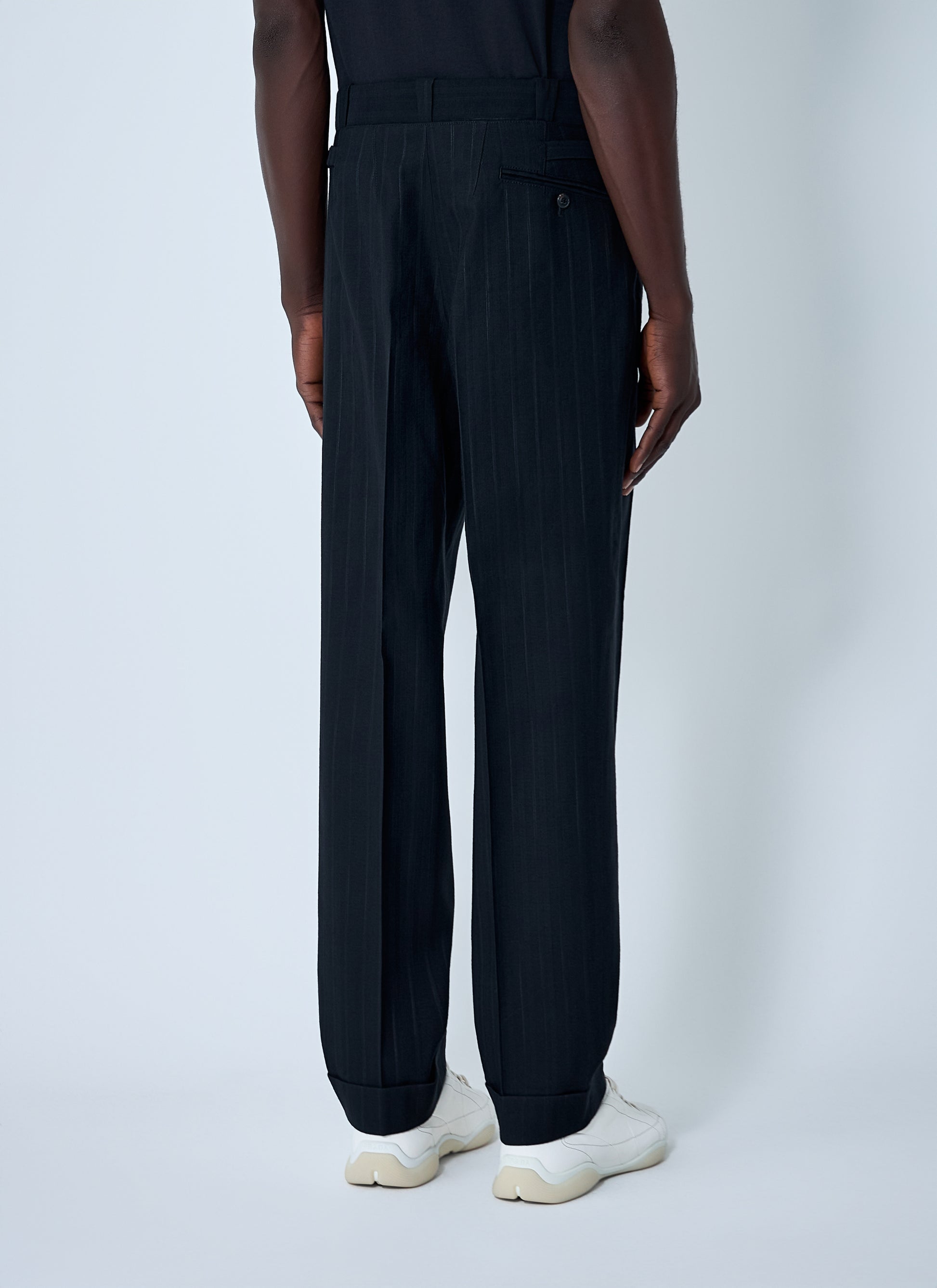Prada Men Wool-Blend Pinstripe Pants PRADA