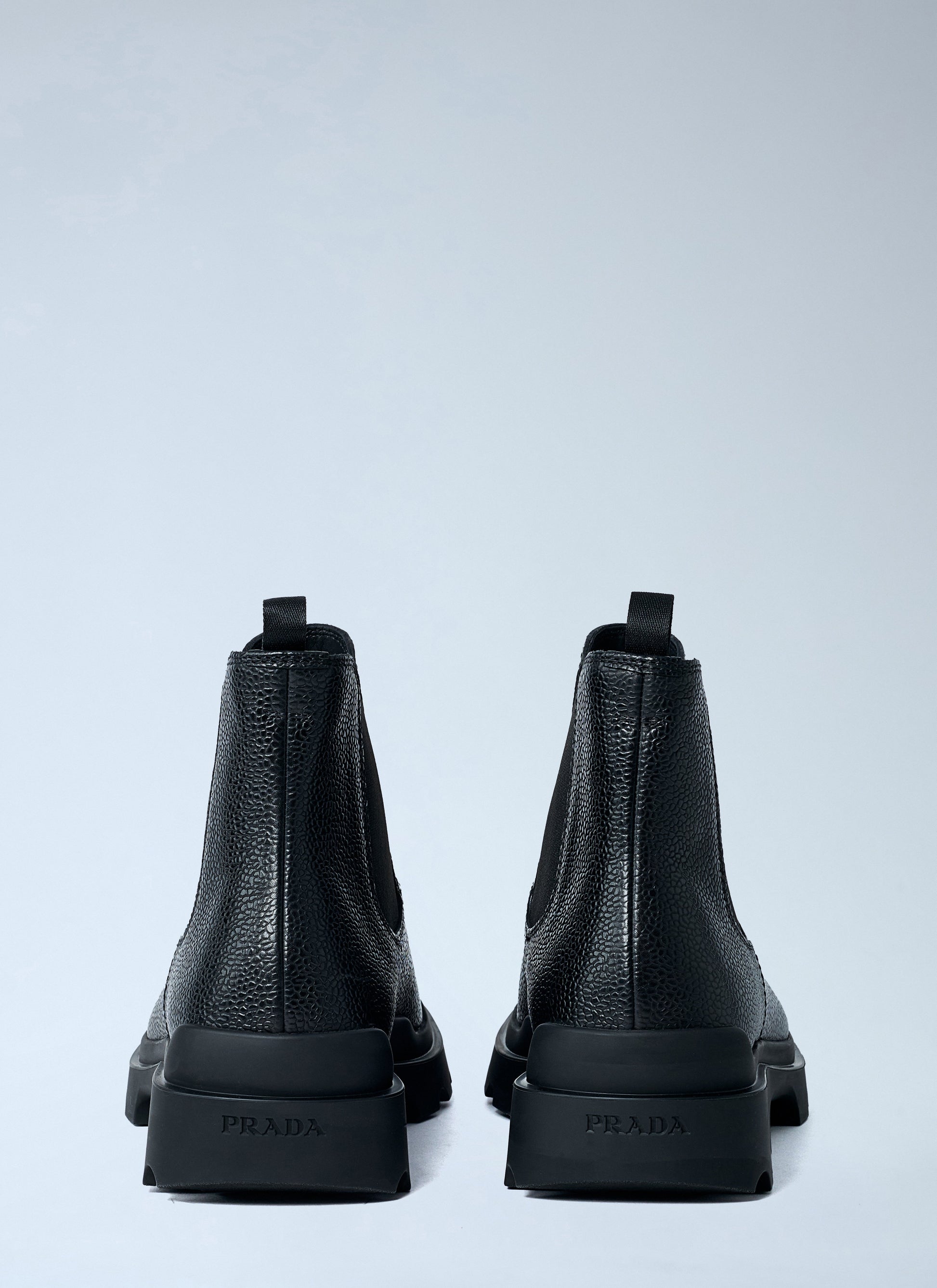 Prada Men Stamped Leather Boots PRADA