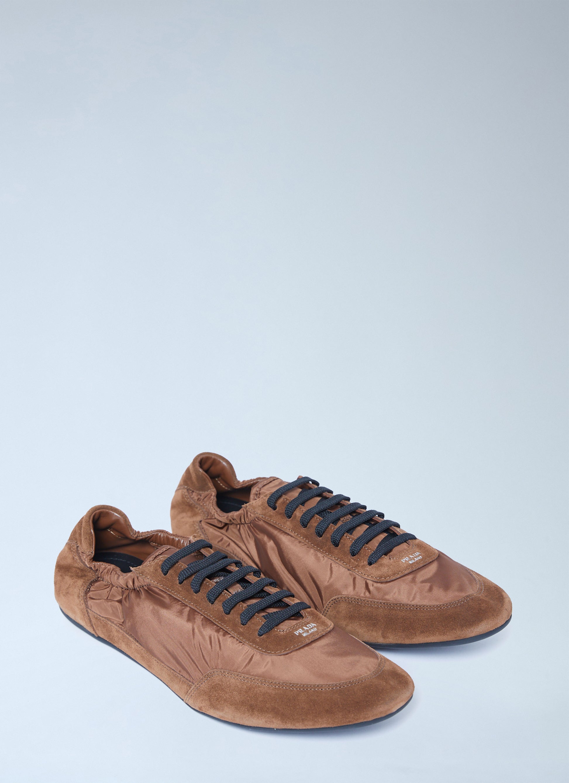 Prada Men Collapse Re-Nylon And Suede Sneakers PRADA
