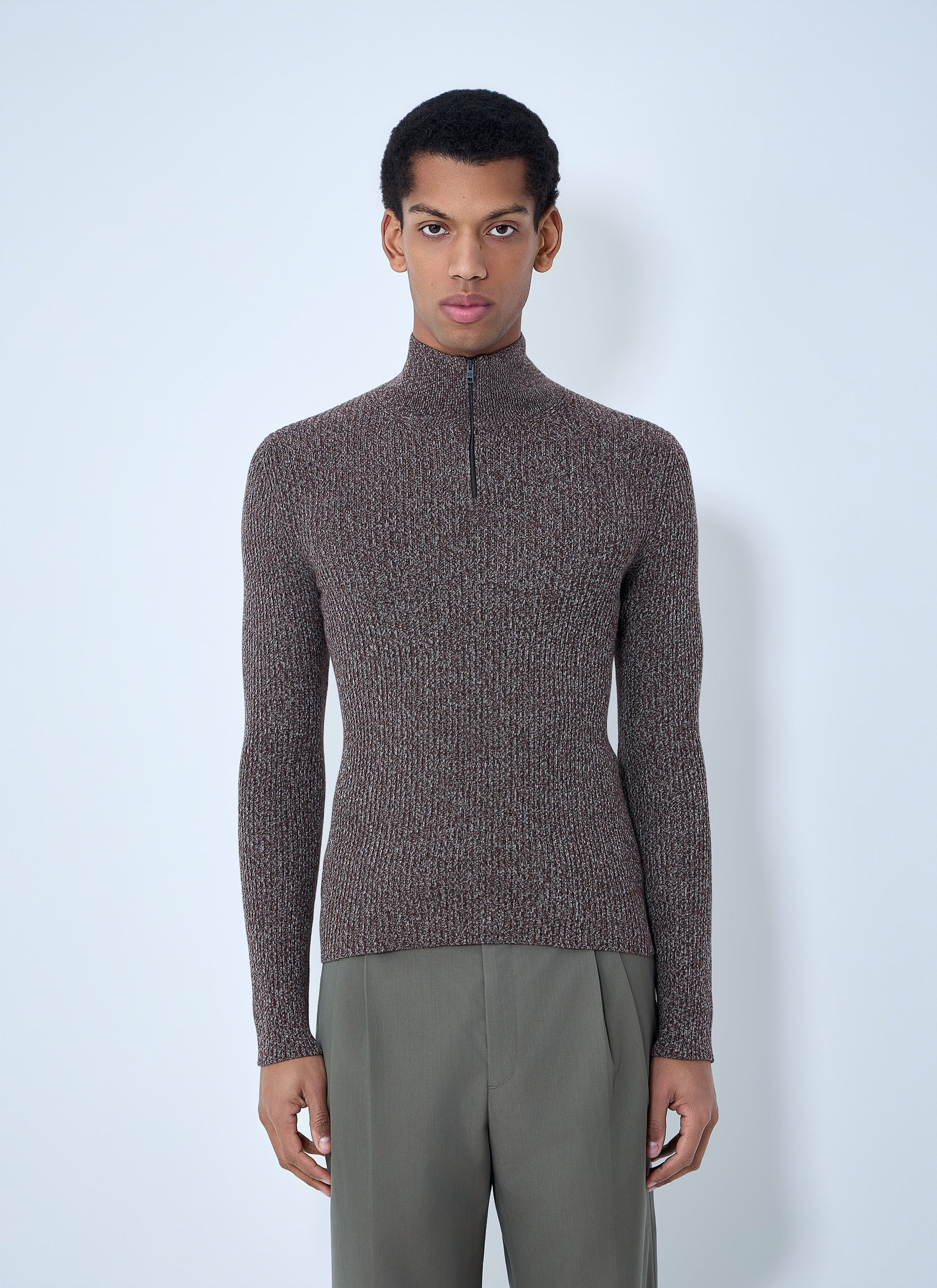 Prada Men High Neck Zip Sweater PRADA