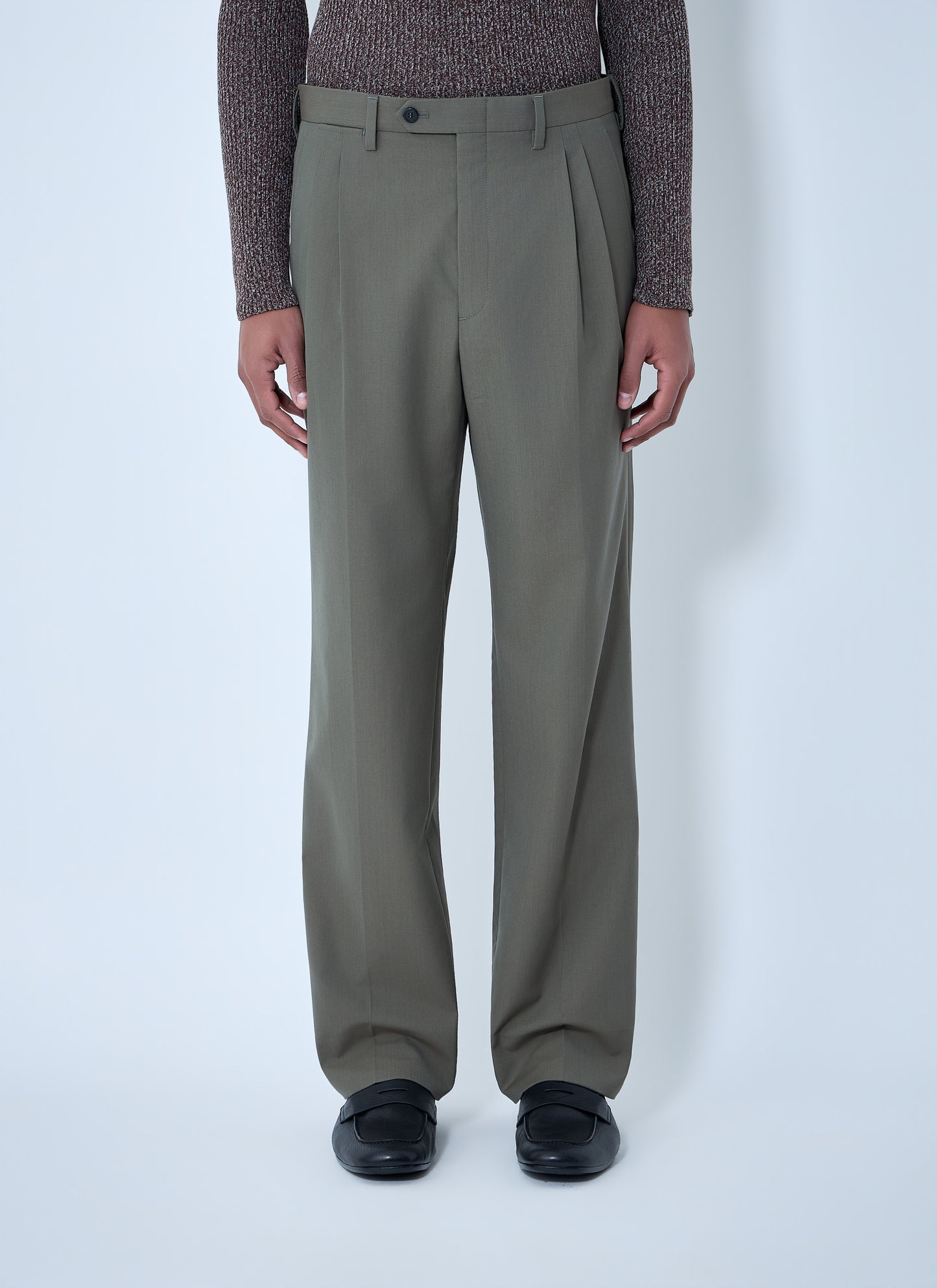 Prada Men Wide-Leg Wool Pants PRADA