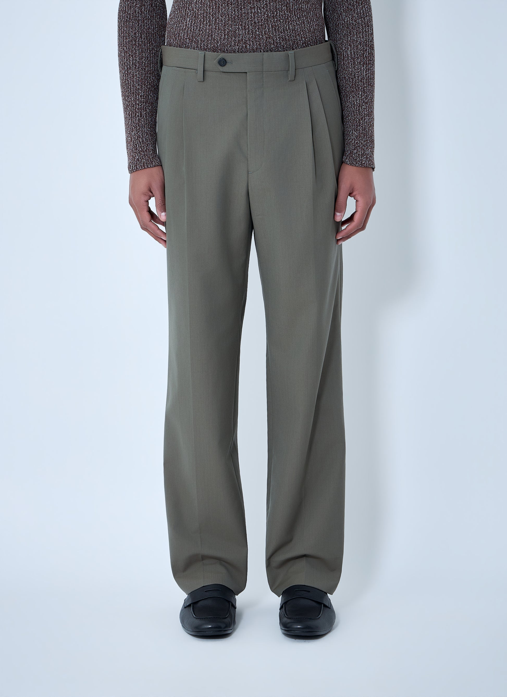 Prada Men Wide-Leg Wool Pants PRADA
