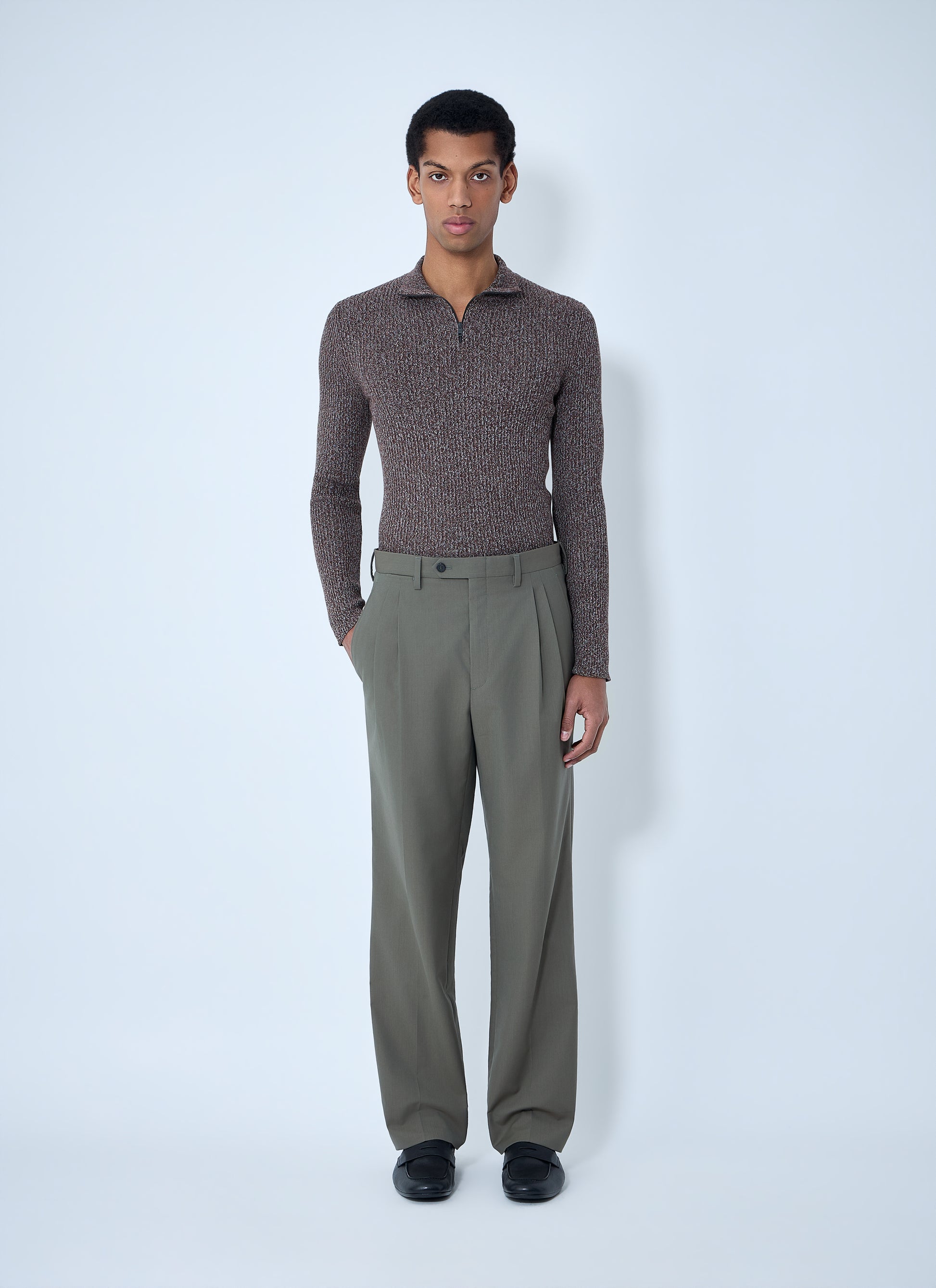 Prada Men Wide-Leg Wool Pants PRADA