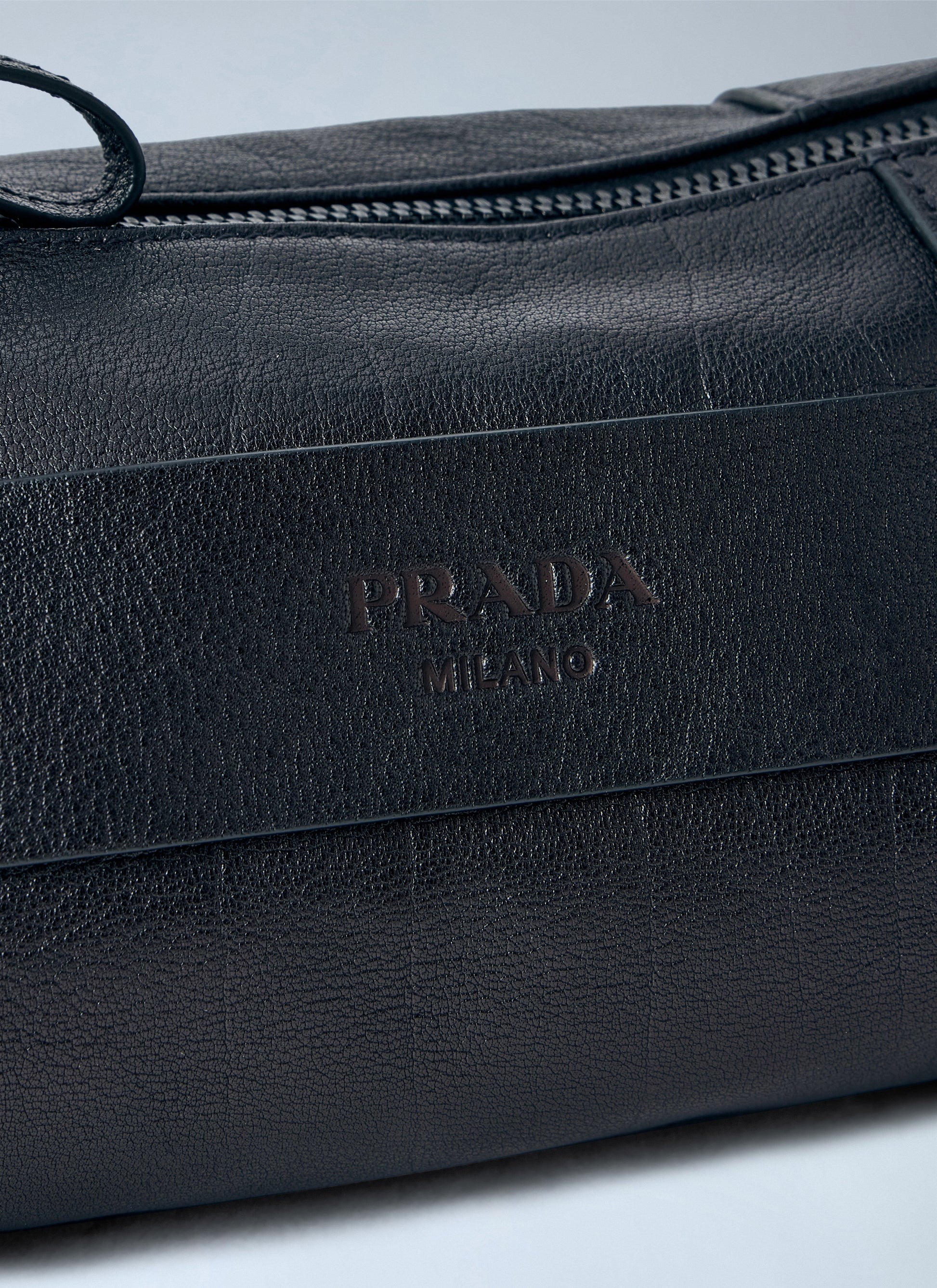 Prada Men Eyelet Detail Leather Cylinder Bag PRADA