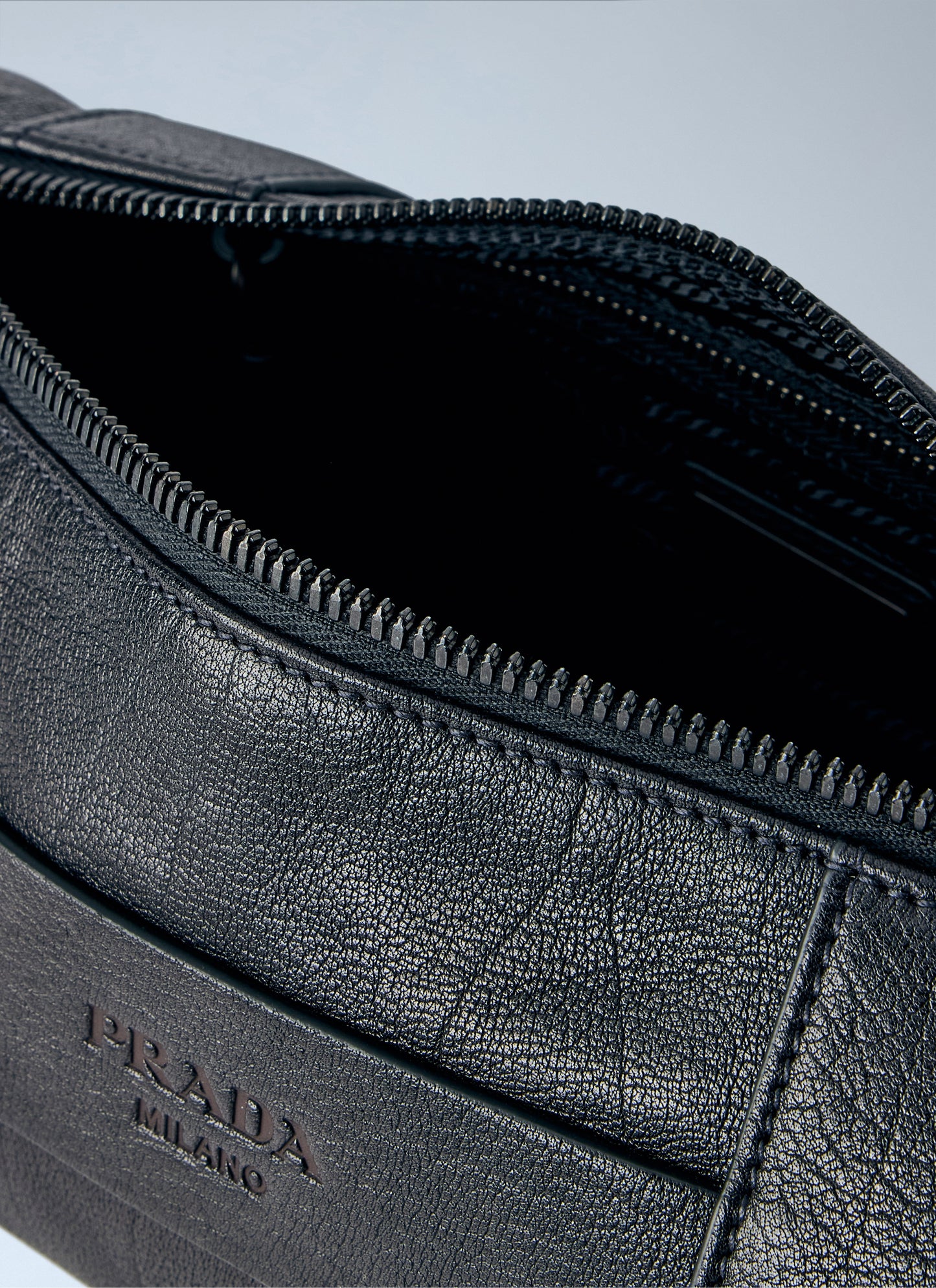 Prada Men Eyelet Detail Leather Cylinder Bag PRADA