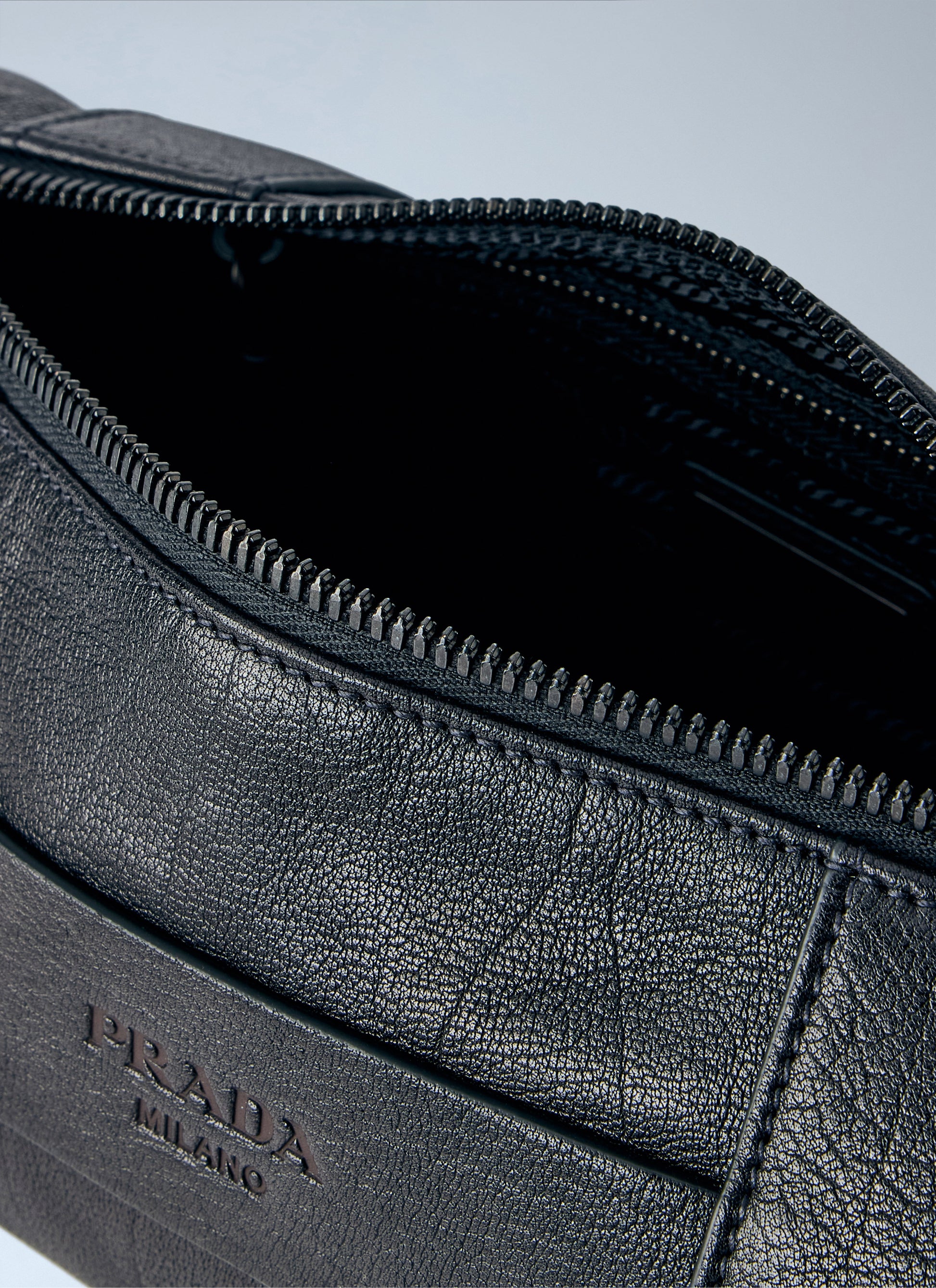 Prada Men Eyelet Detail Leather Cylinder Bag PRADA