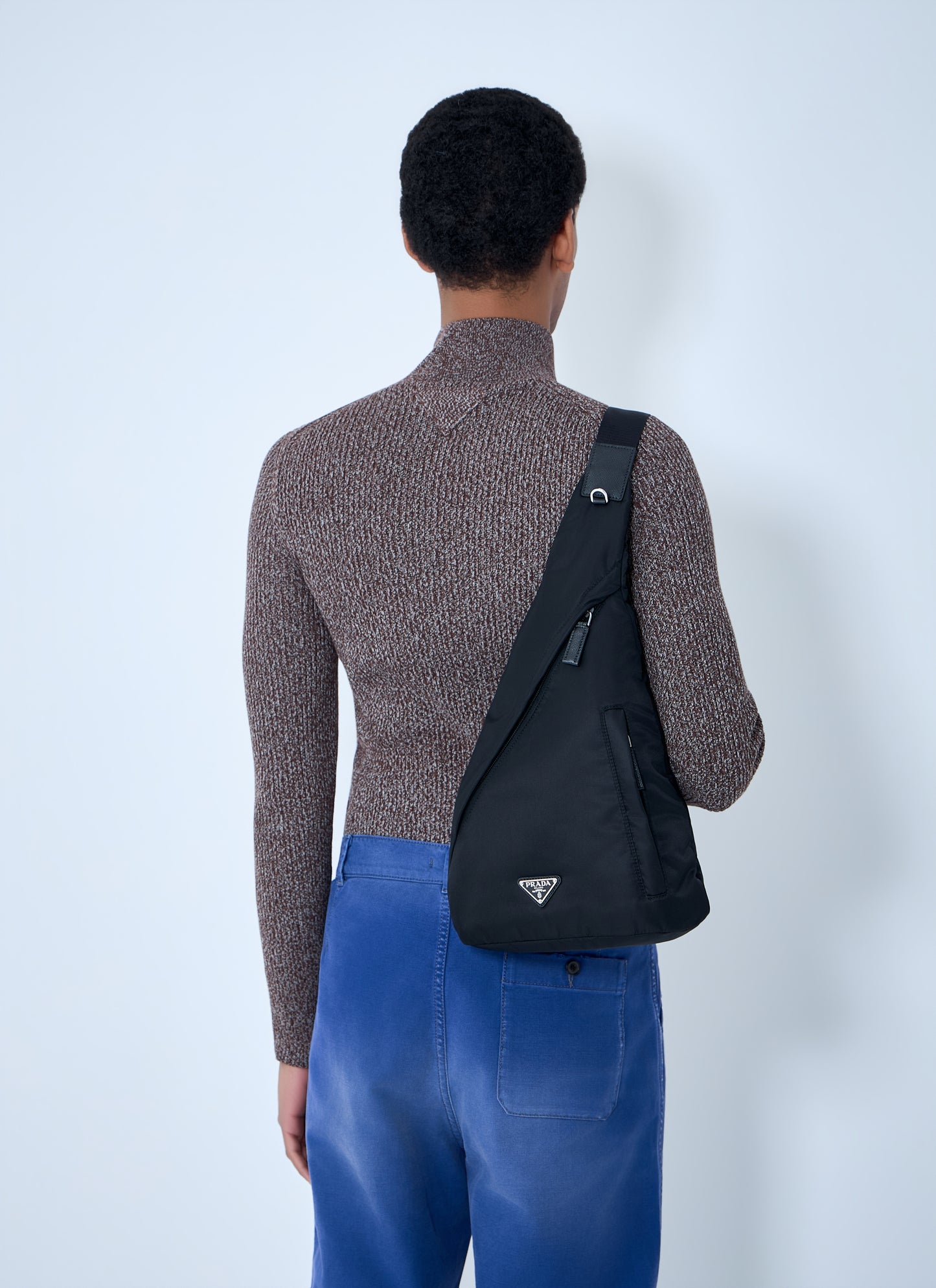 Prada Men Asymmetric Nylon Sling Bag PRADA