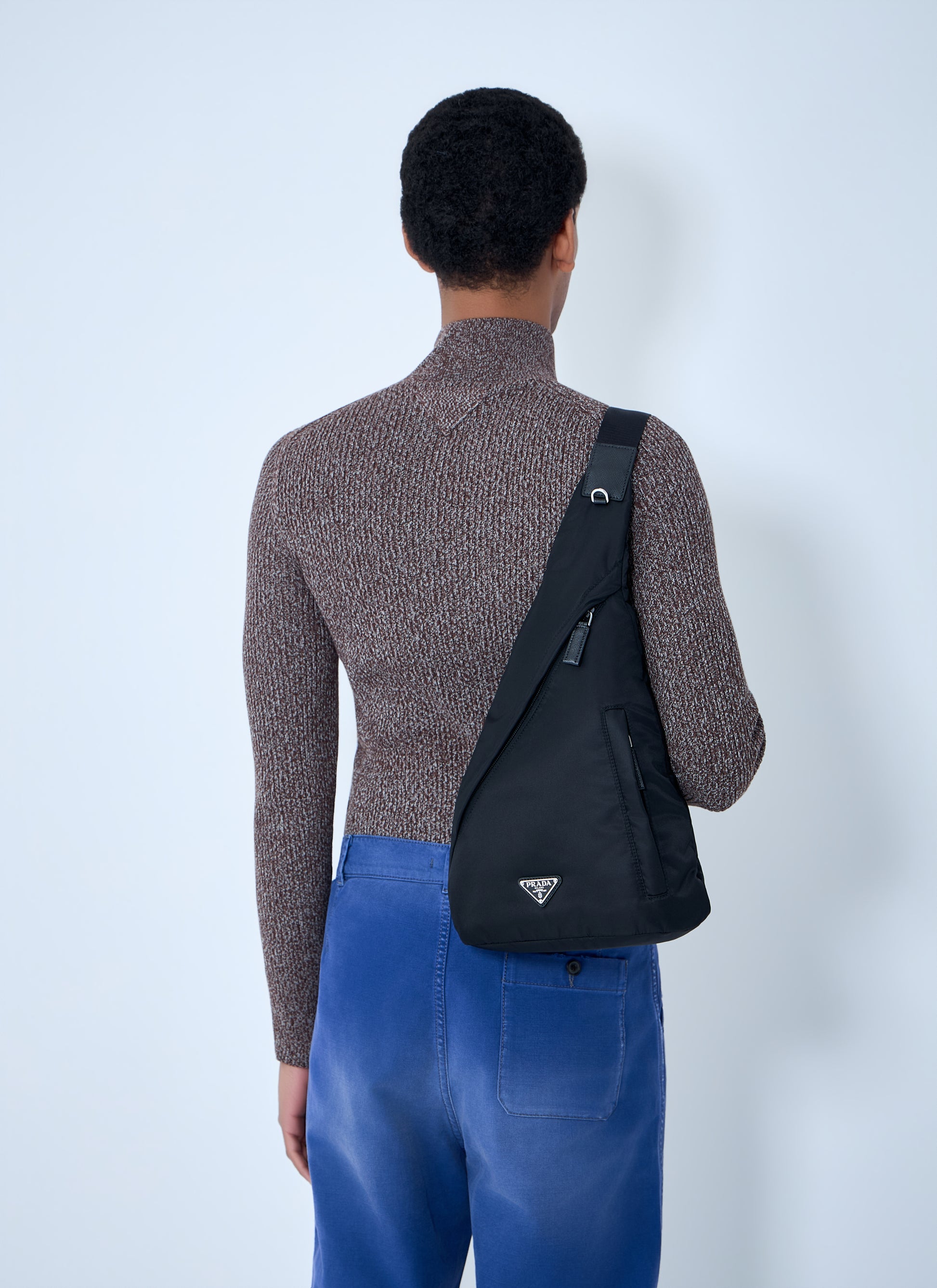 Prada Men Asymmetric Nylon Sling Bag PRADA