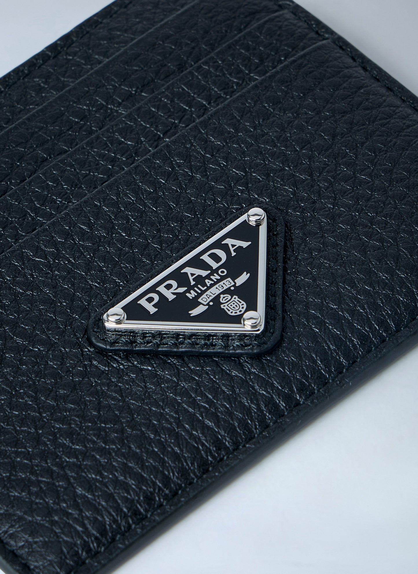 Prada Men Pebbled Leather Bi-Fold Wallet PRADA