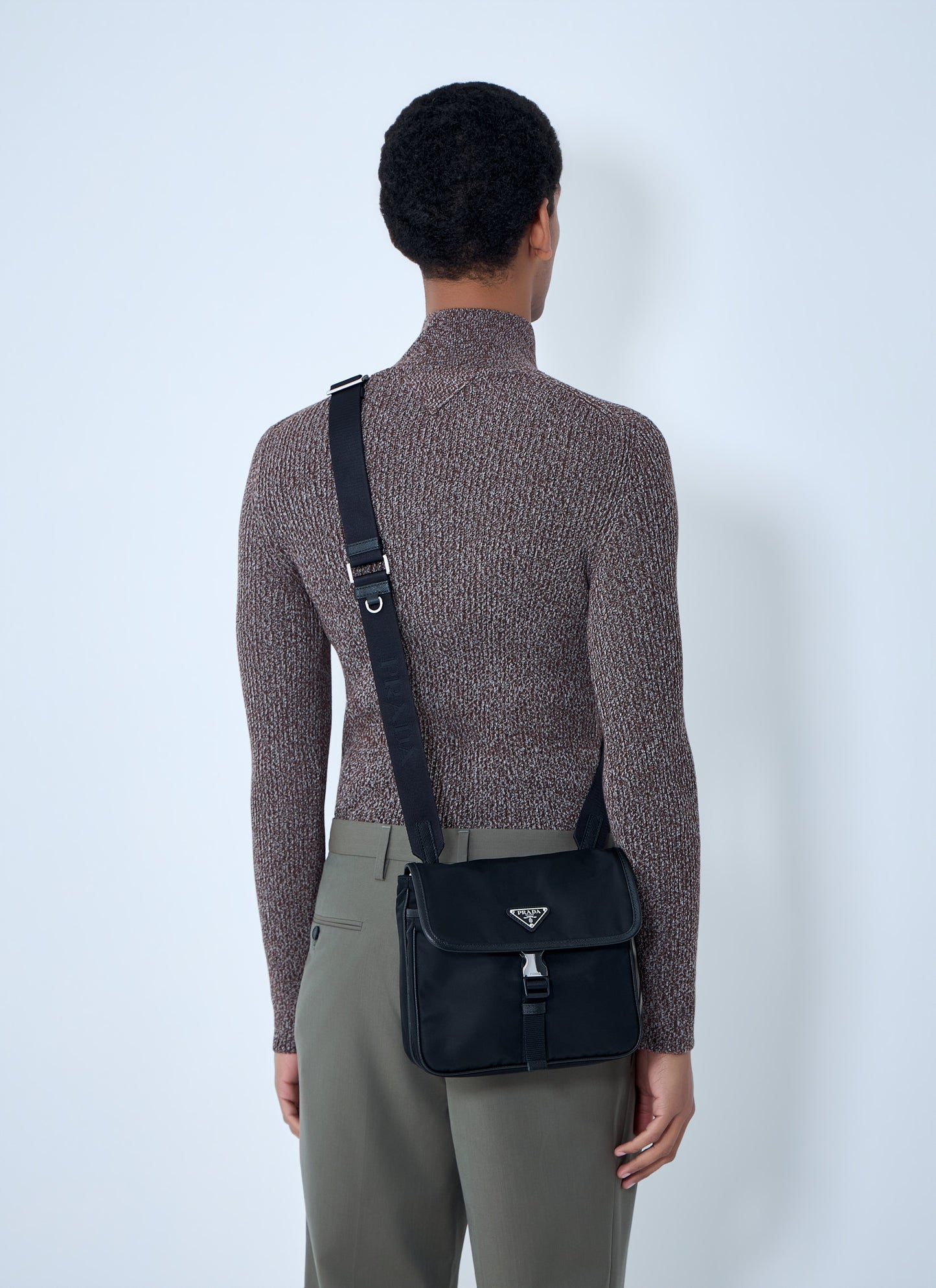 Prada Men Re-Nylon And Saffiano Leather Shoulder Bag PRADA