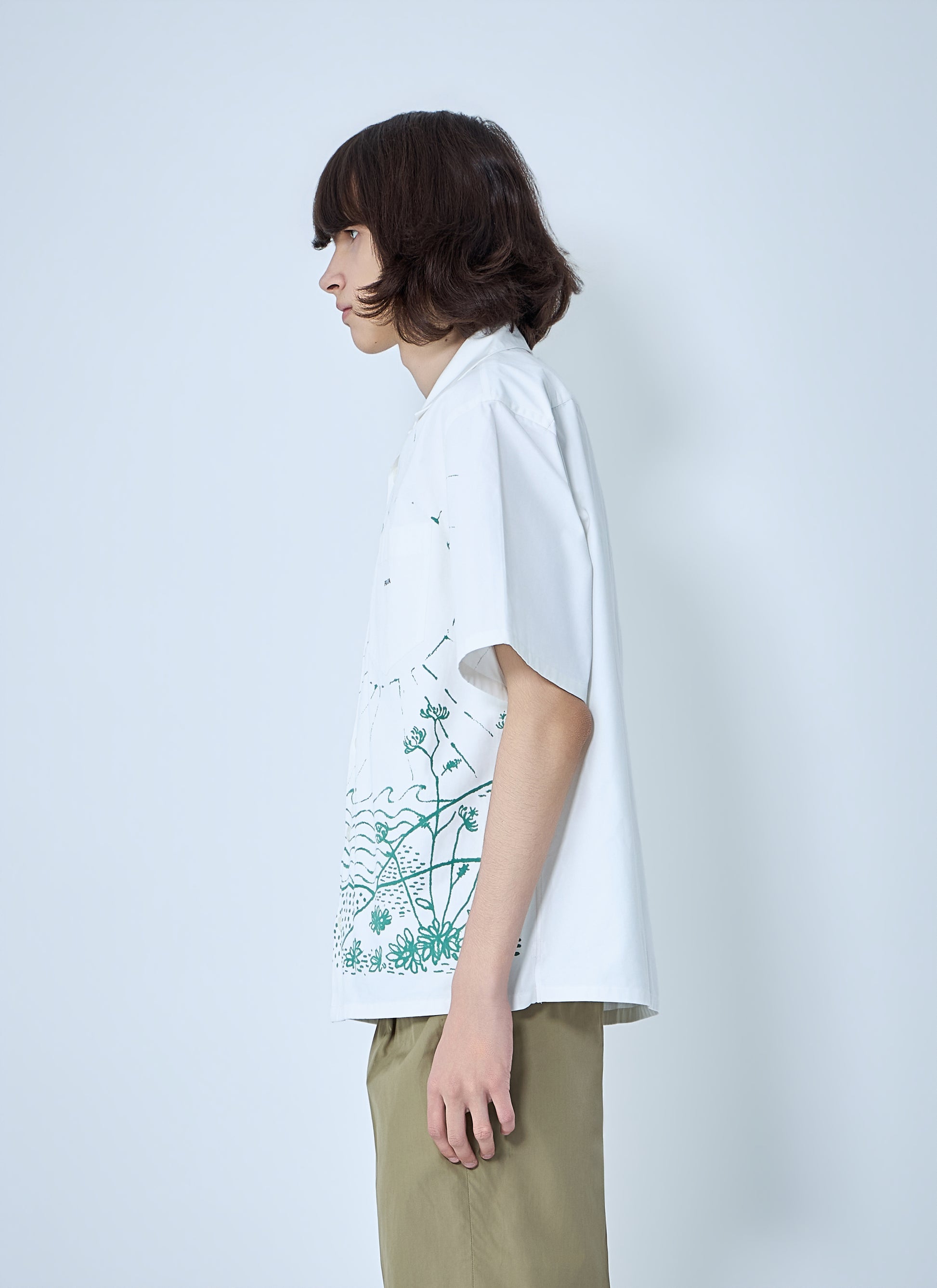 Prada Men Wave-Print Oversized Shirt PRADA