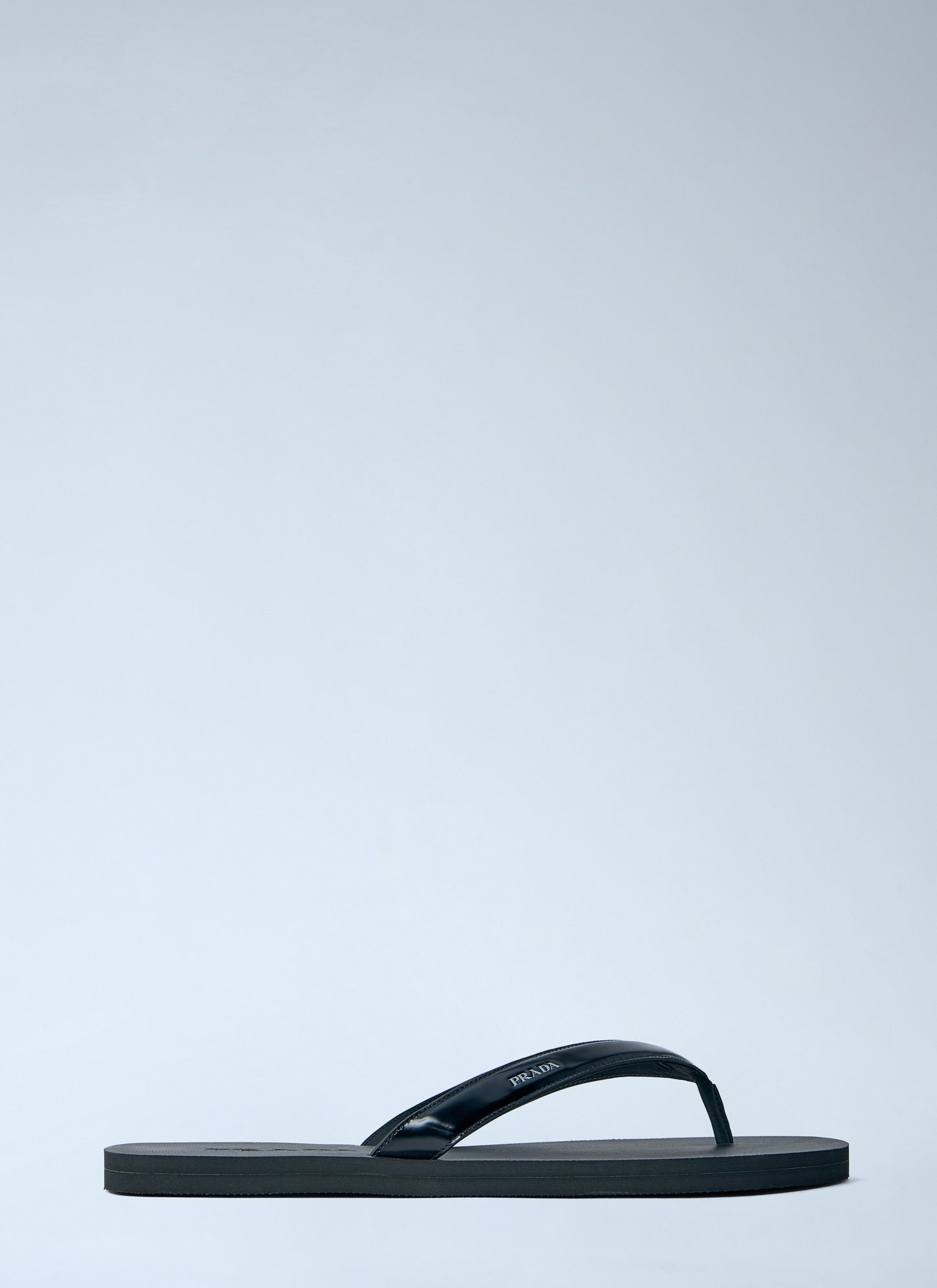 Prada Men Logo-Embossed Leather Flip-Flop Sandals PRADA
