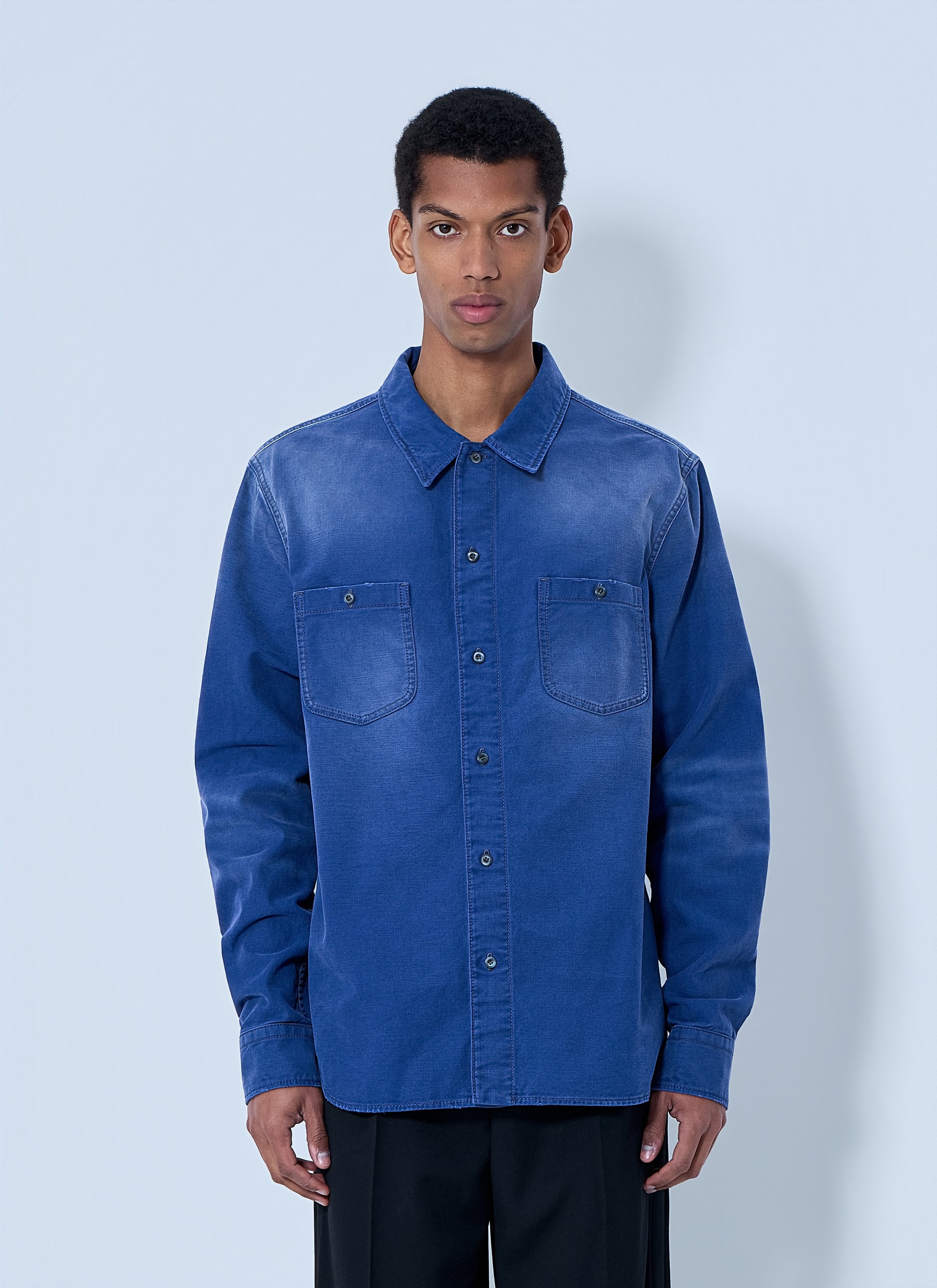 Prada Men Denim Button-Down Shirt PRADA