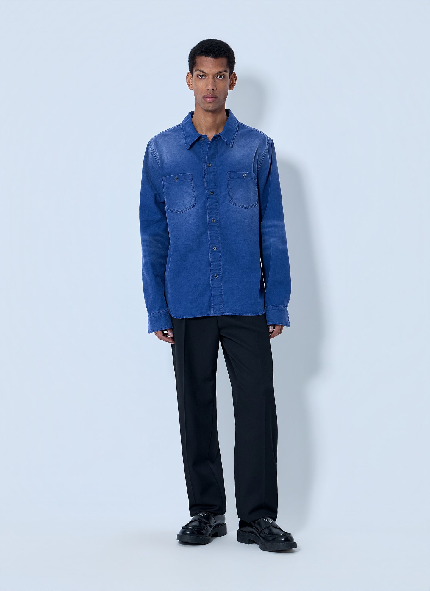 Prada Men Denim Button-Down Shirt PRADA