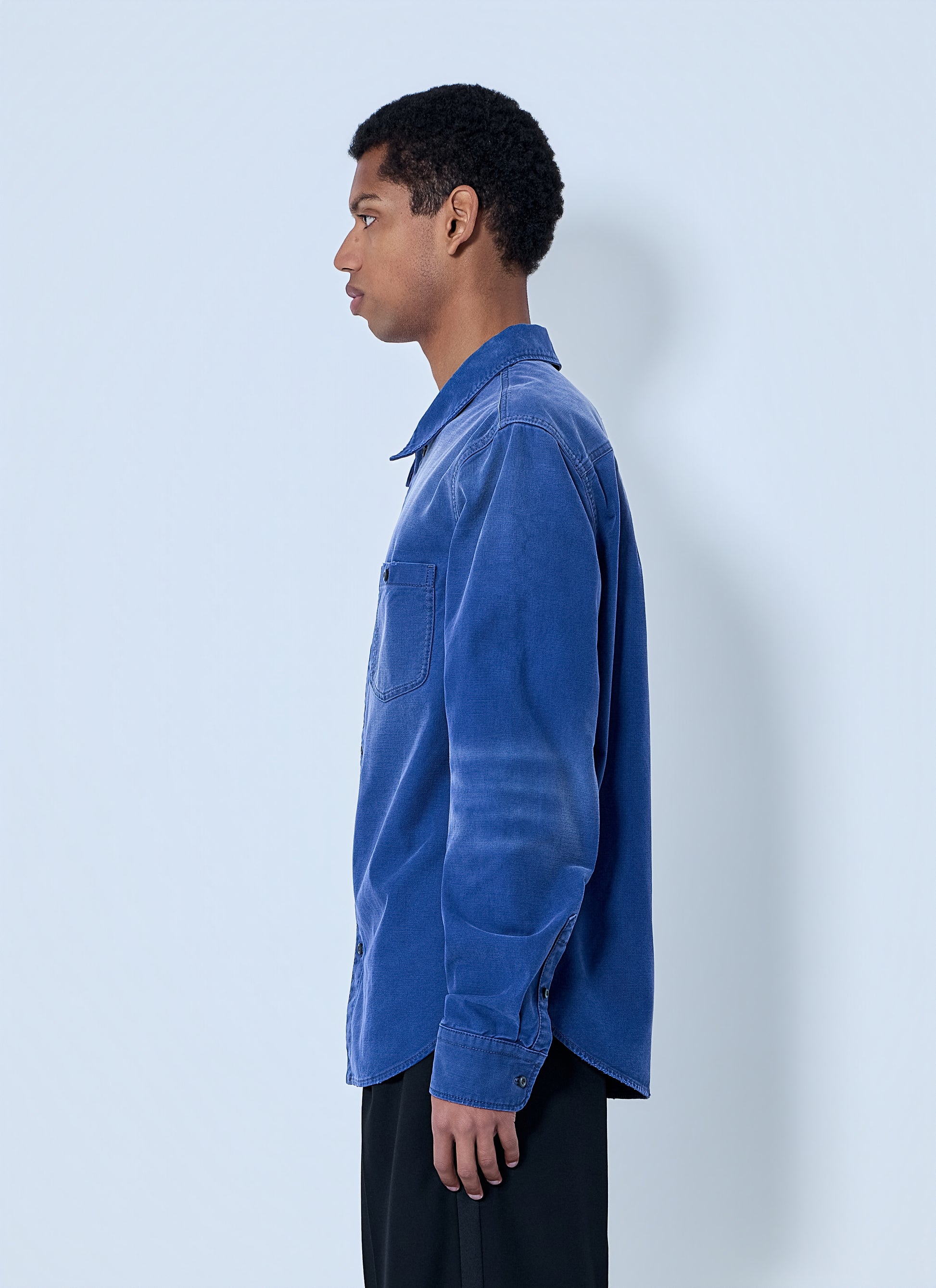 Prada Men Denim Button-Down Shirt PRADA